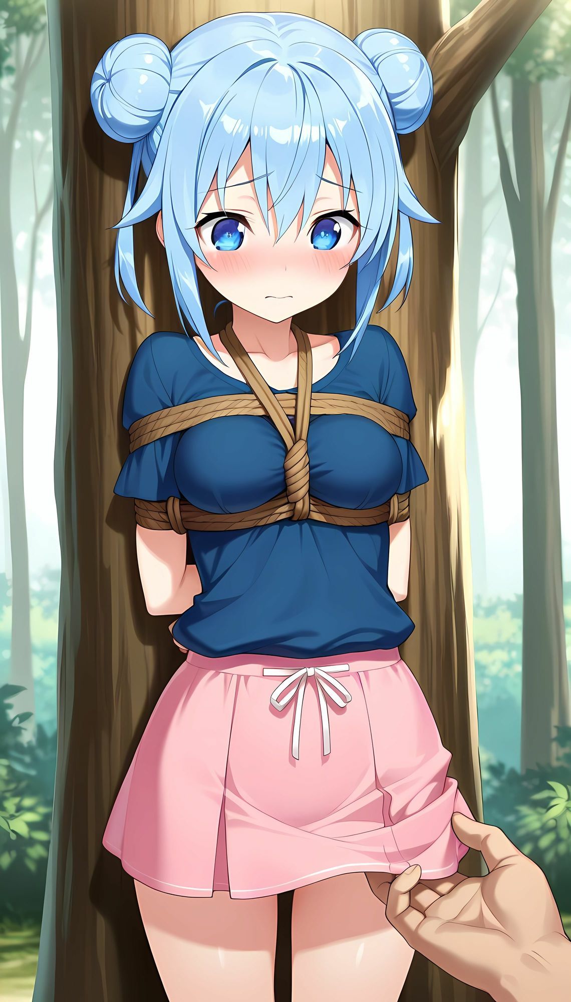 森の奥に連れ込まれ、拘束された女の子 サンプル画像2