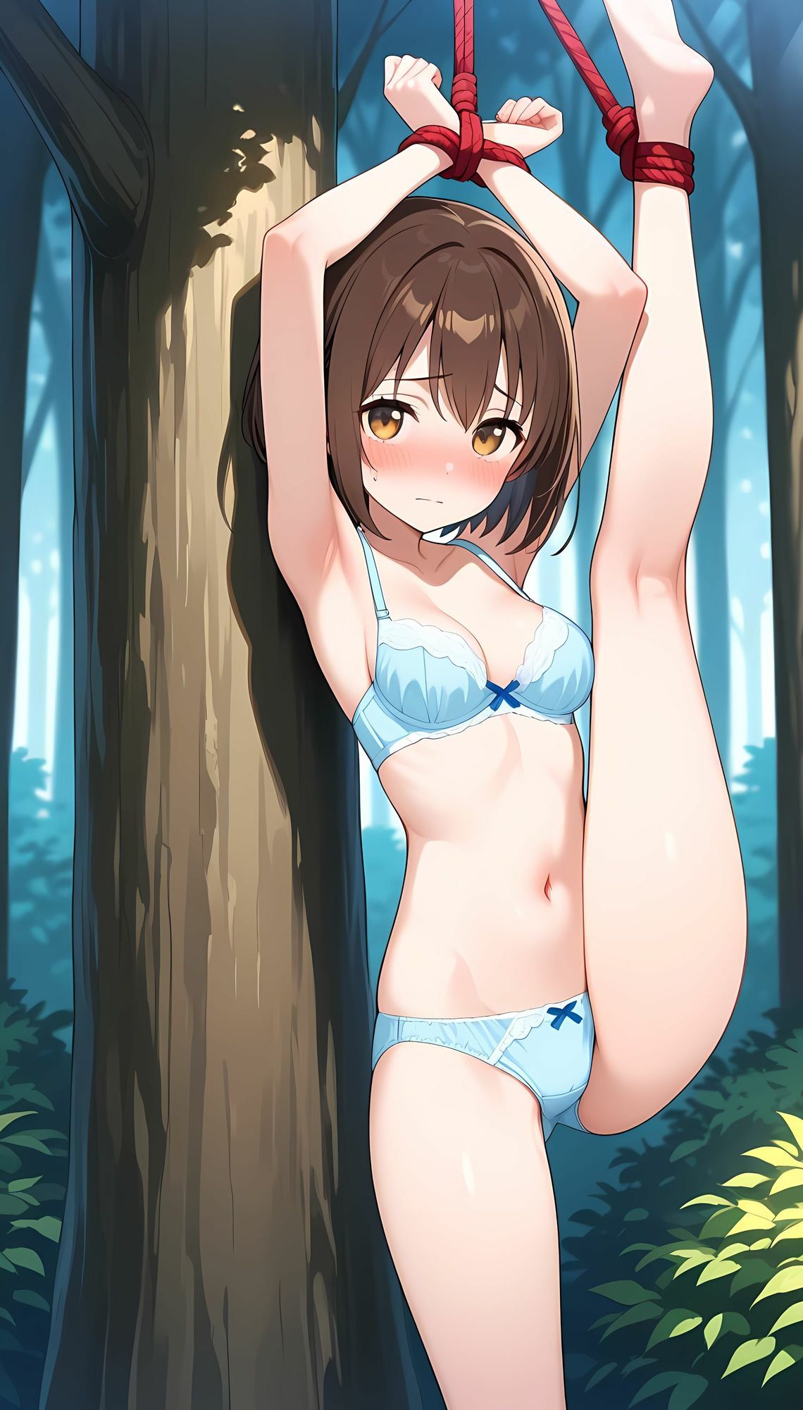 森の奥に連れ込まれ、拘束された女の子 サンプル画像3