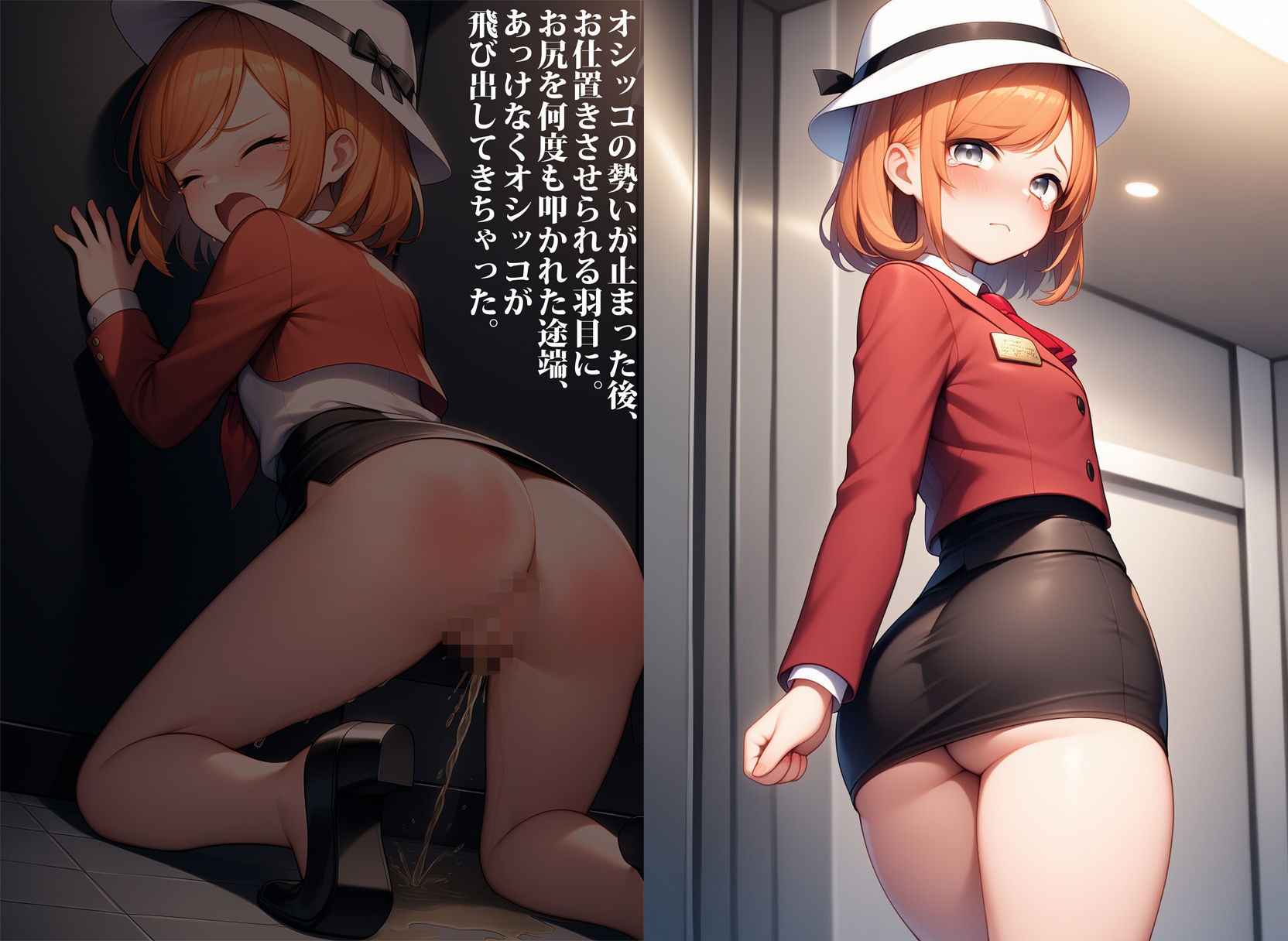 母娘エレベーターガール・お漏らし性奉仕 サンプル画像4