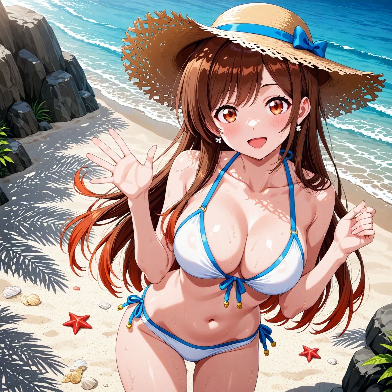 水〇千鶴と、海でイチャイチャデート サンプル画像1