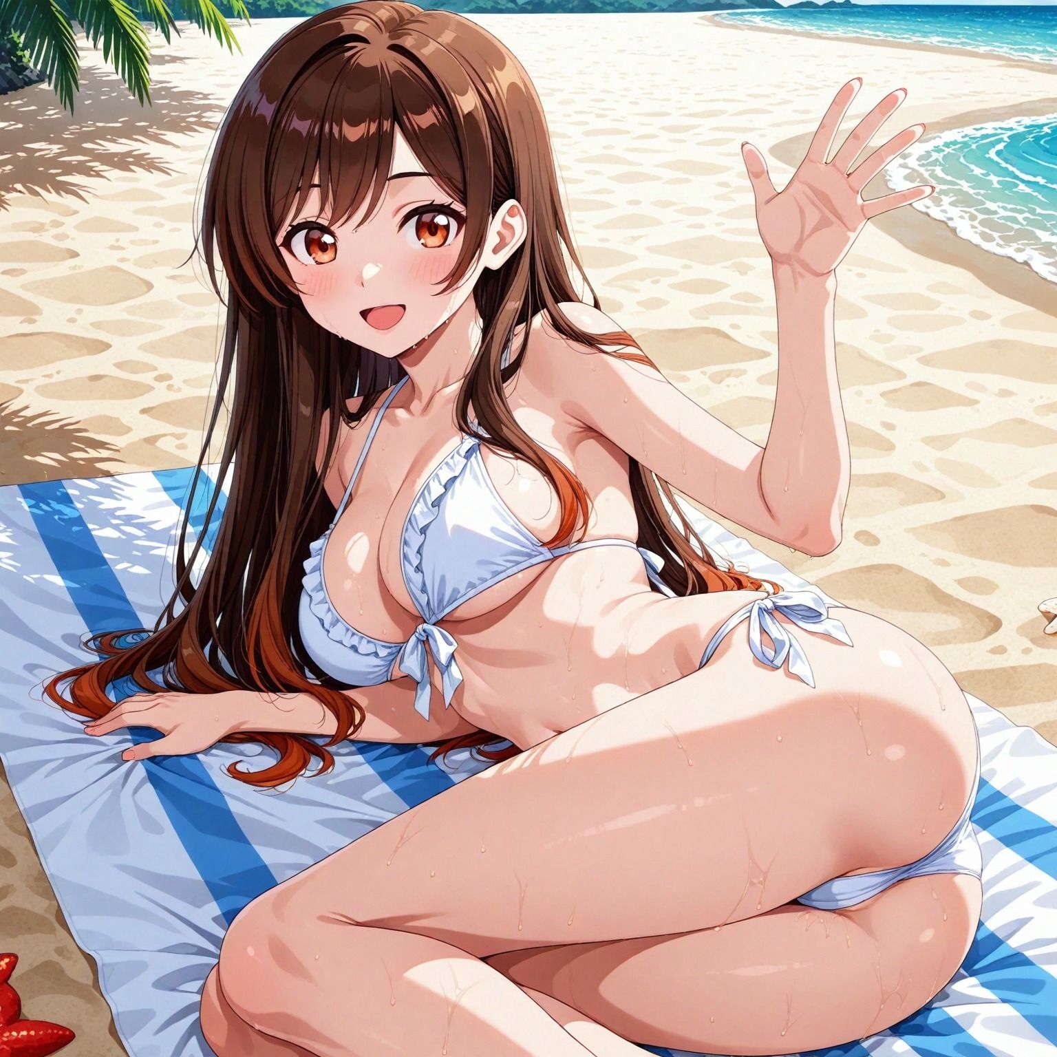 水〇千鶴と、海でイチャイチャデート サンプル画像3