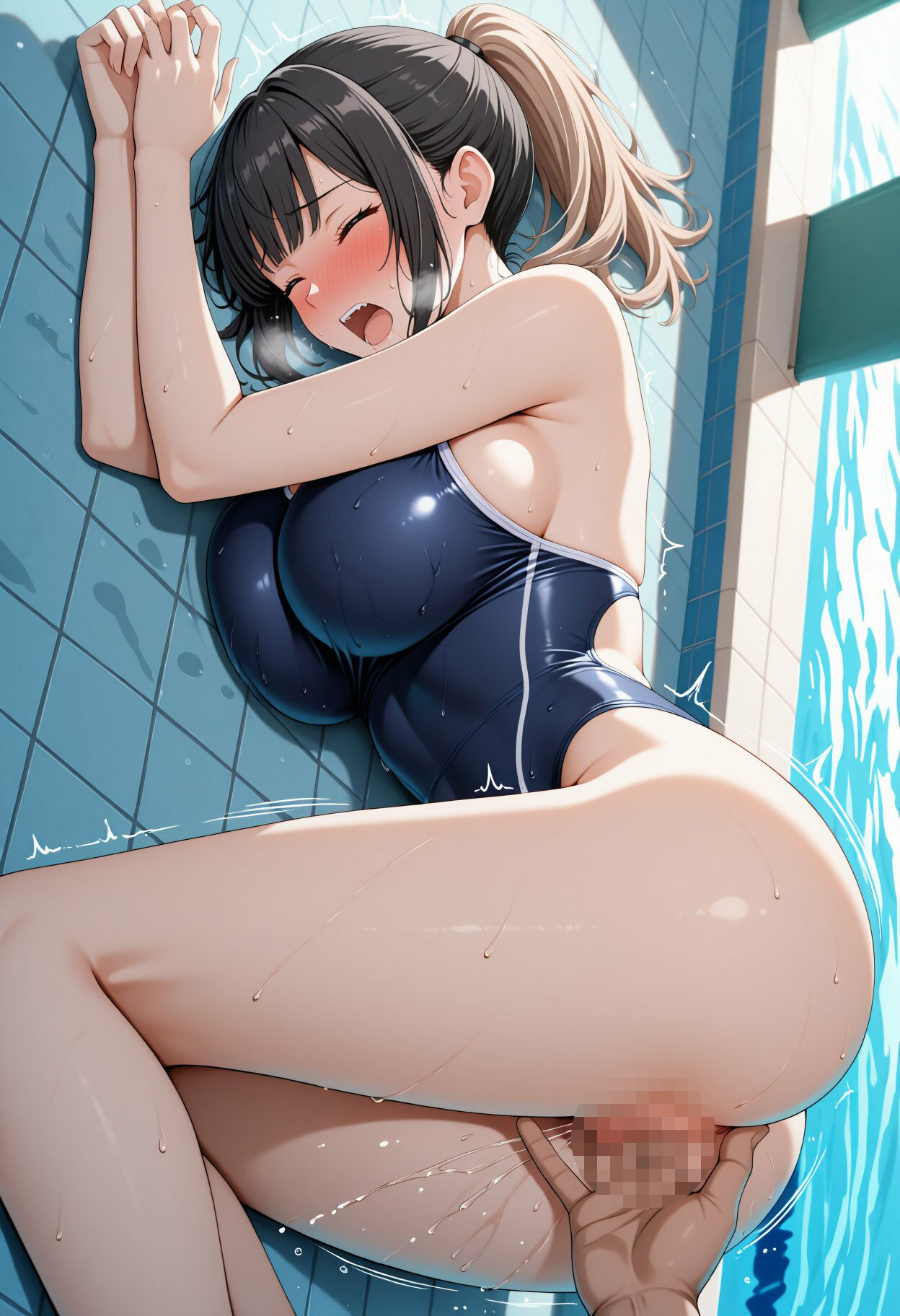 水泳部に新任の先生が入って来たが巨乳すぎた サンプル画像3