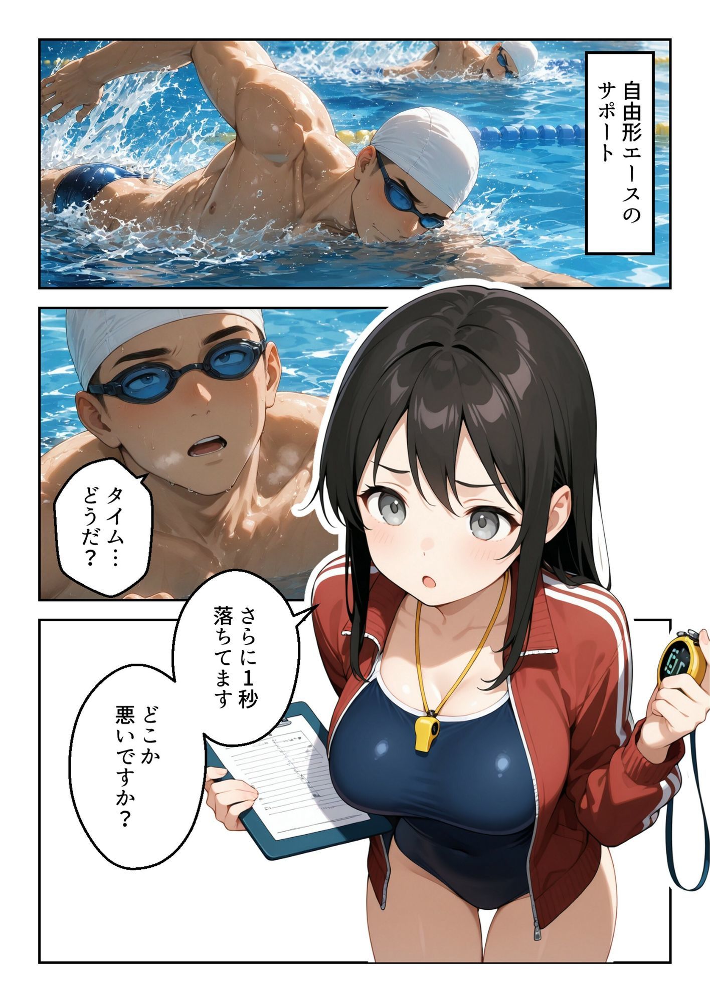 水泳部マネージャーのイキすぎた熱血サポート サンプル画像2