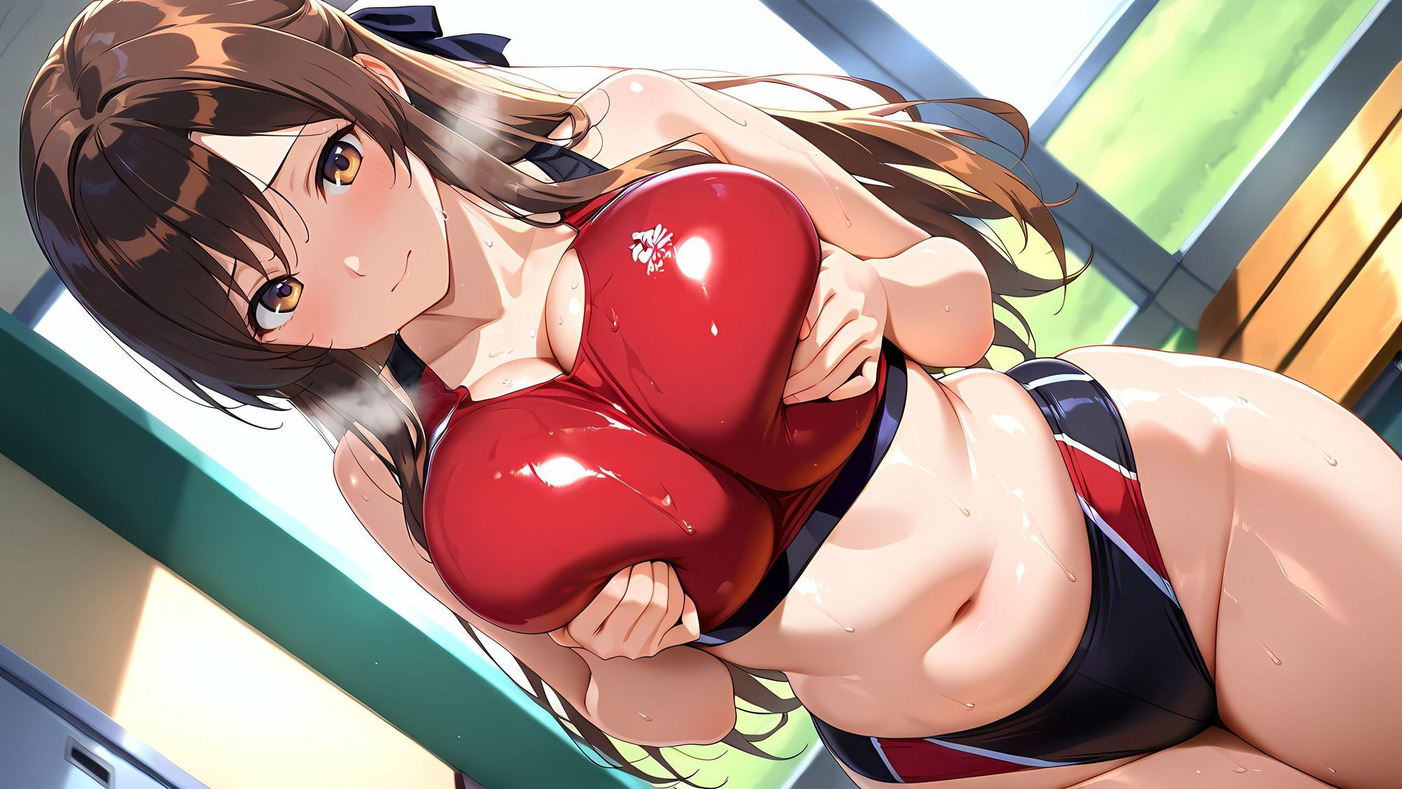 水瀬穂香 Vol.3 スポコス編 ［WQHD超高画質/477枚］ テニス・陸上・競泳水着。脱ぎかけ肉感。 サンプル画像4