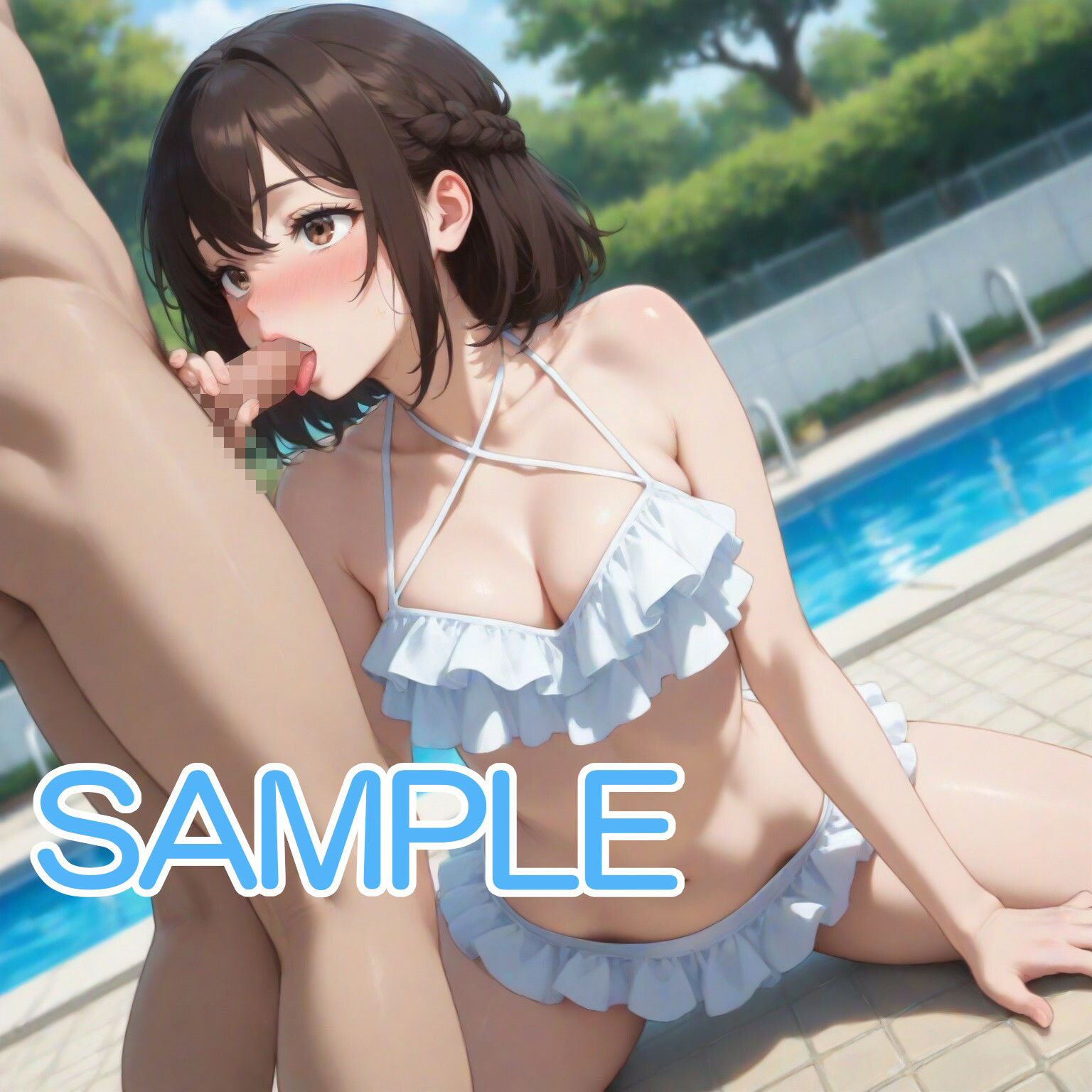 水着な女の子とプールで×××1 サンプル画像4