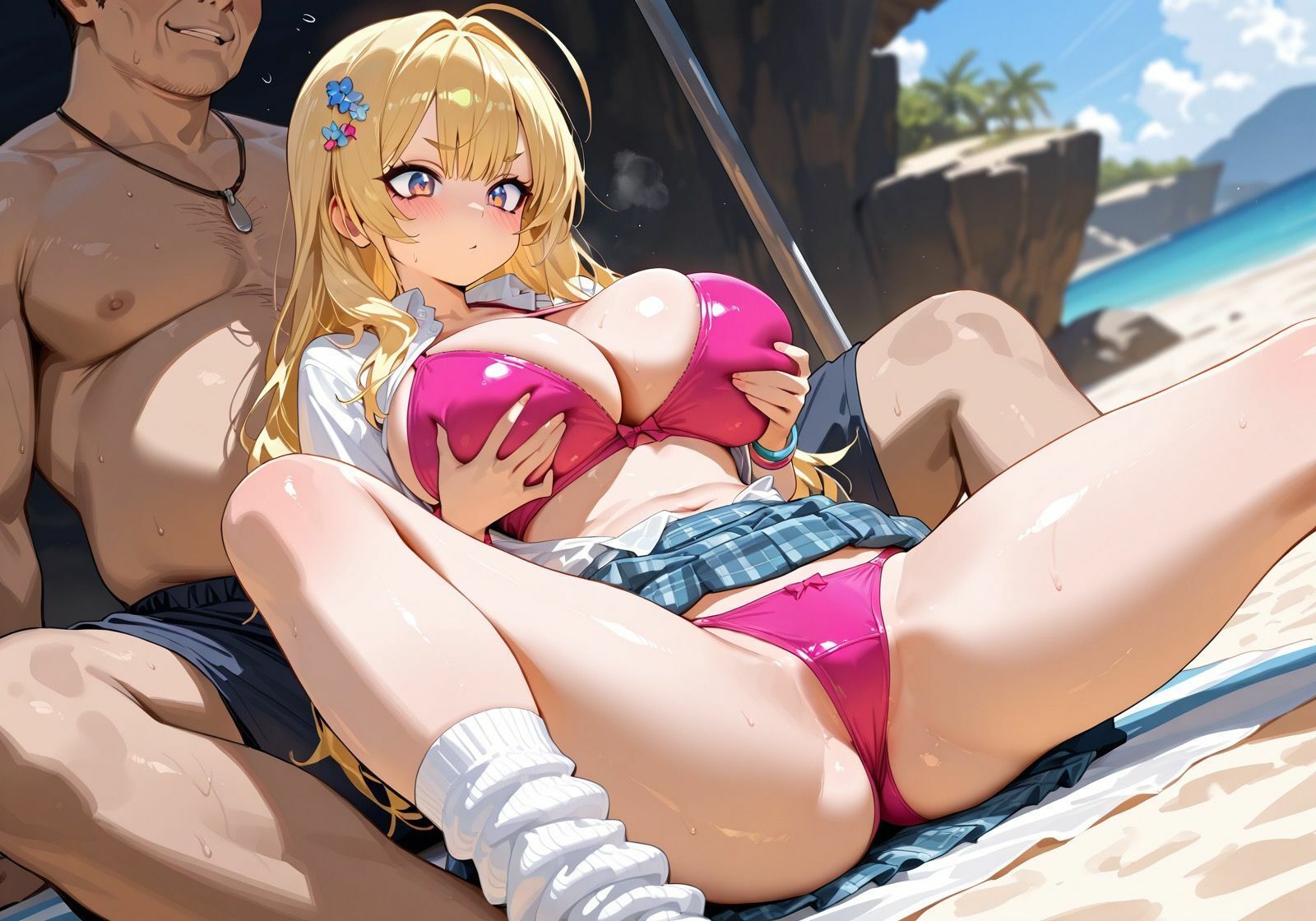 水着を仕込んだ挿入準備万全ギャル  制服ギャル×水着×誘惑 サンプル画像1