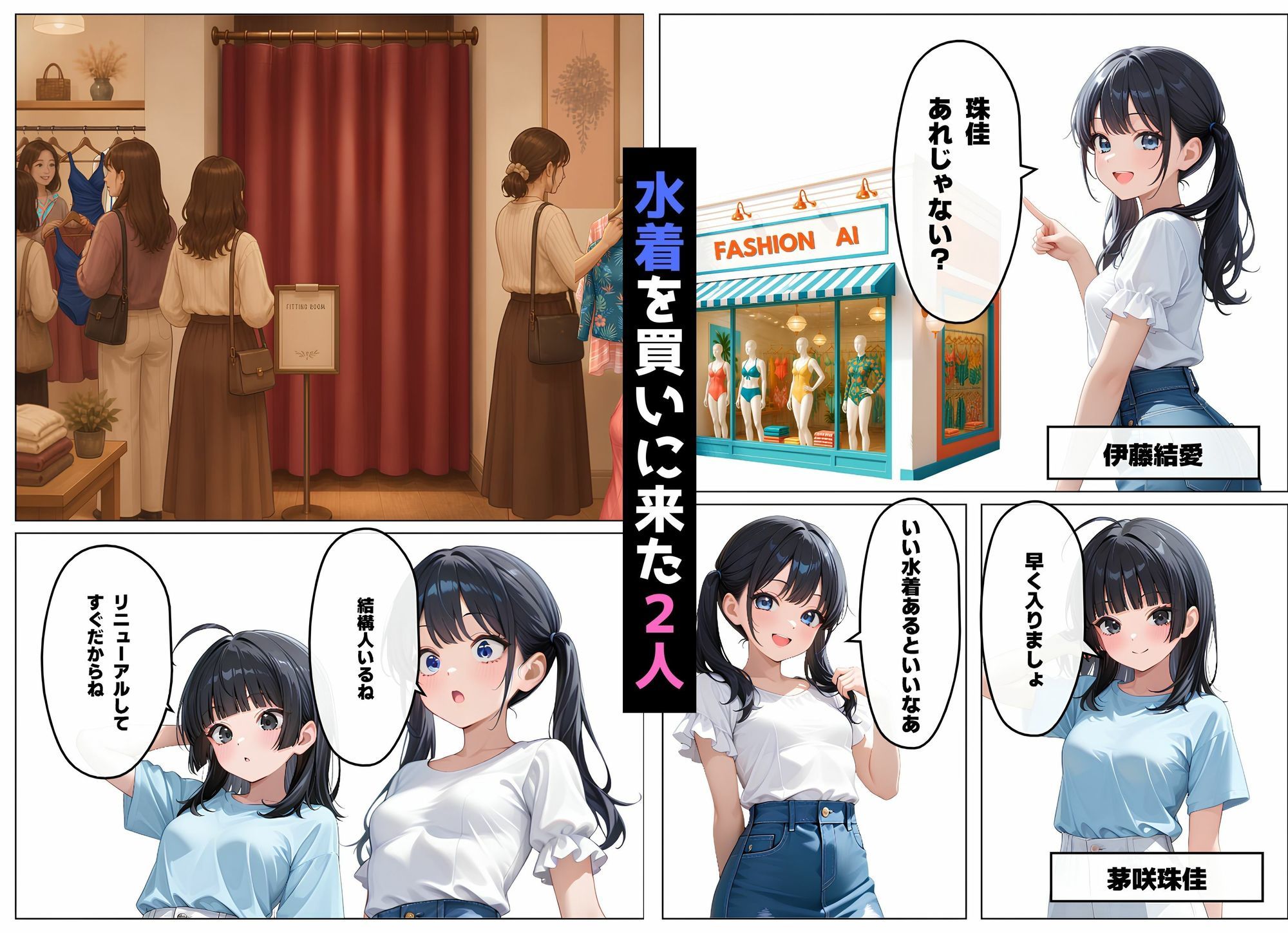 水着を買いに来た2人が盗撮される話 サンプル画像1