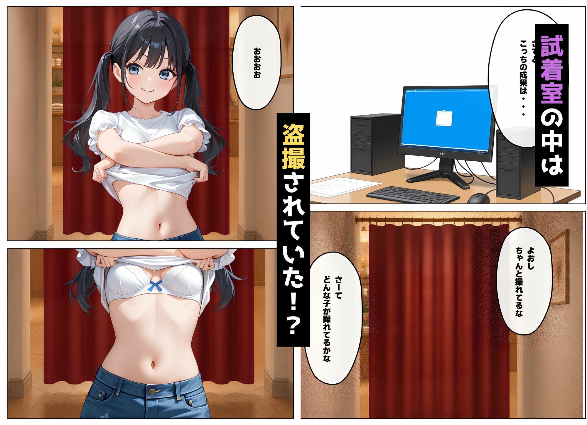 水着を買いに来た2人が盗撮される話 サンプル画像3