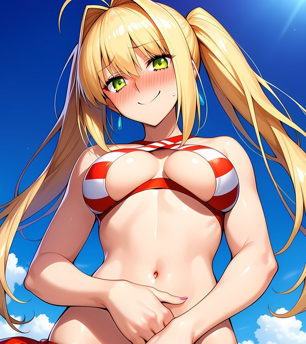 水着ネロちゃんのえっちなAIイラスト集 サンプル画像1