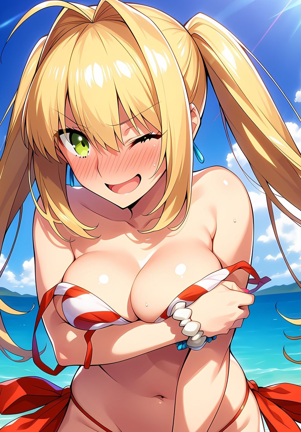 水着ネロちゃんのえっちなAIイラスト集 サンプル画像3