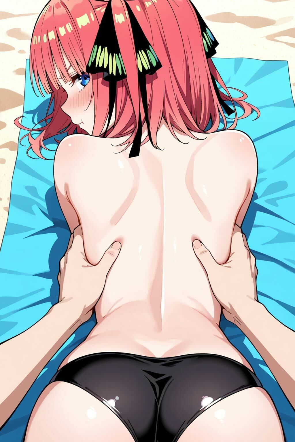 水着姿の二乃が誘惑してくるのでそのまま浜辺でエッチしました サンプル画像4