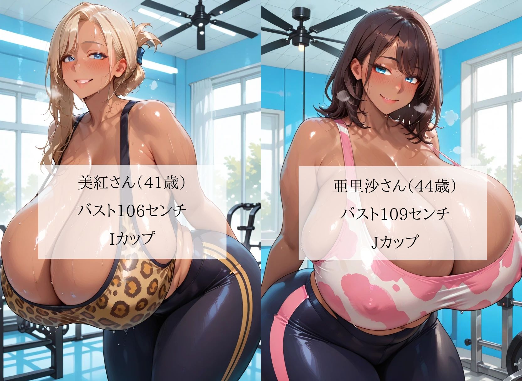 汗だく爆乳黒ギャル人妻スポーツジムのインストラクターになったボク…むちむち褐色熟女と毎日セックストレーニング＜セリフ付CG集＞ サンプル画像1