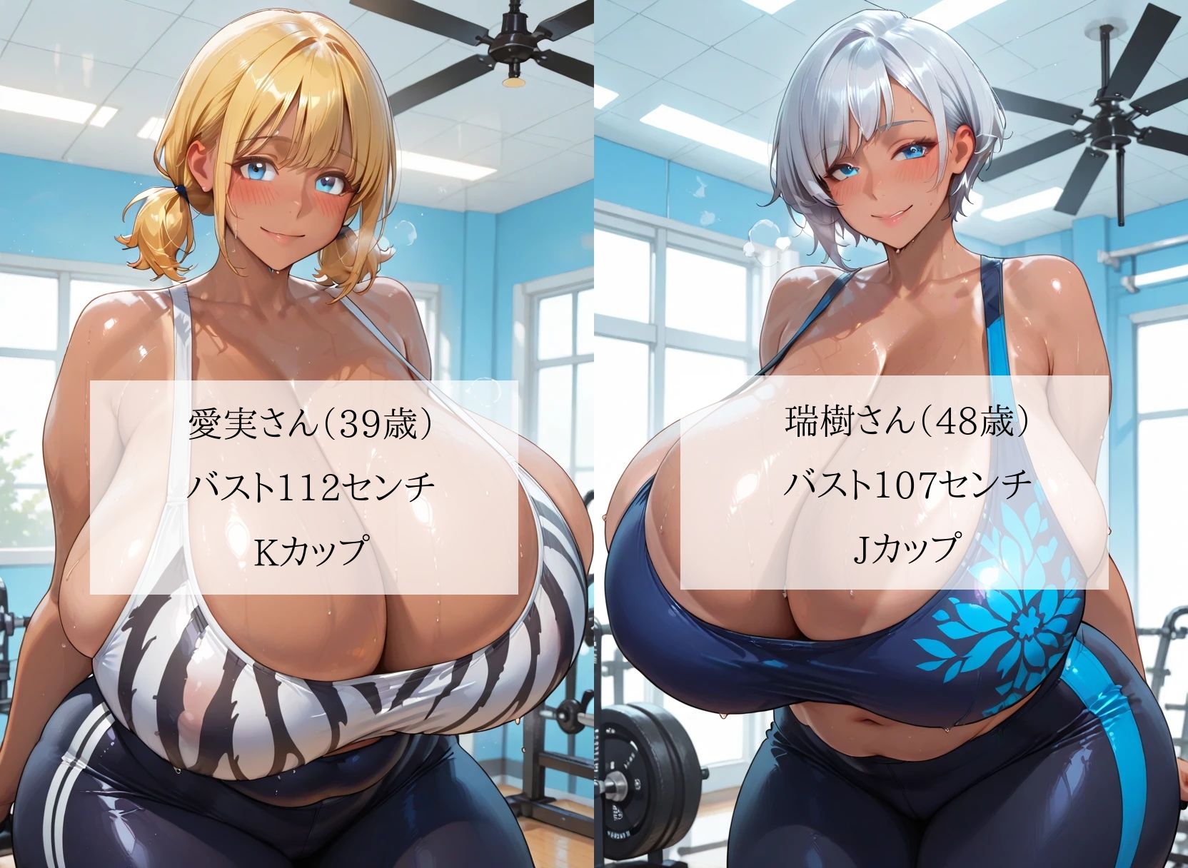 汗だく爆乳黒ギャル人妻スポーツジムのインストラクターになったボク…むちむち褐色熟女と毎日セックストレーニング＜セリフ付CG集＞ サンプル画像2