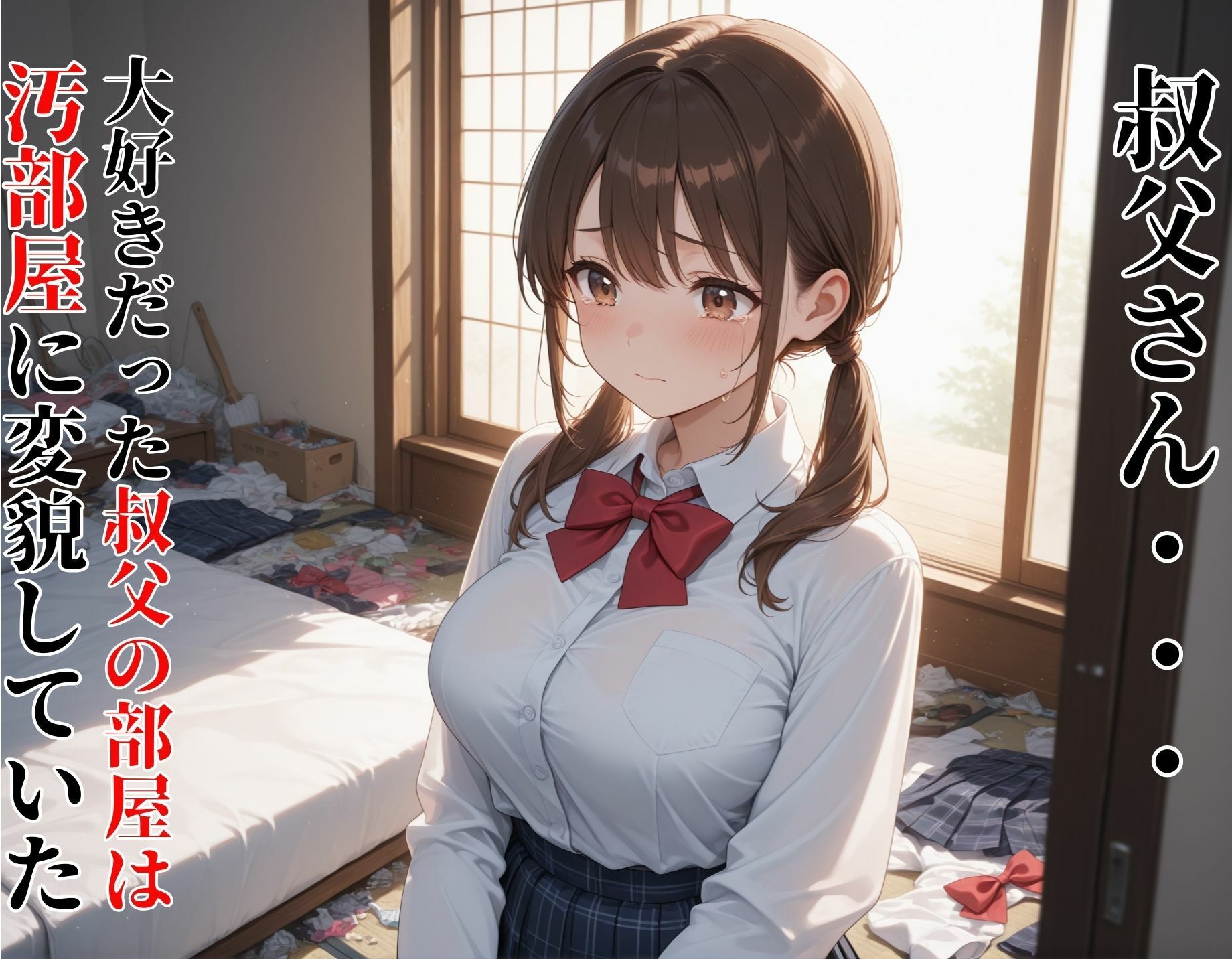 汚部屋調教レ●プ  地に堕ちた叔父が姪っ子の女子校生に種付け サンプル画像1