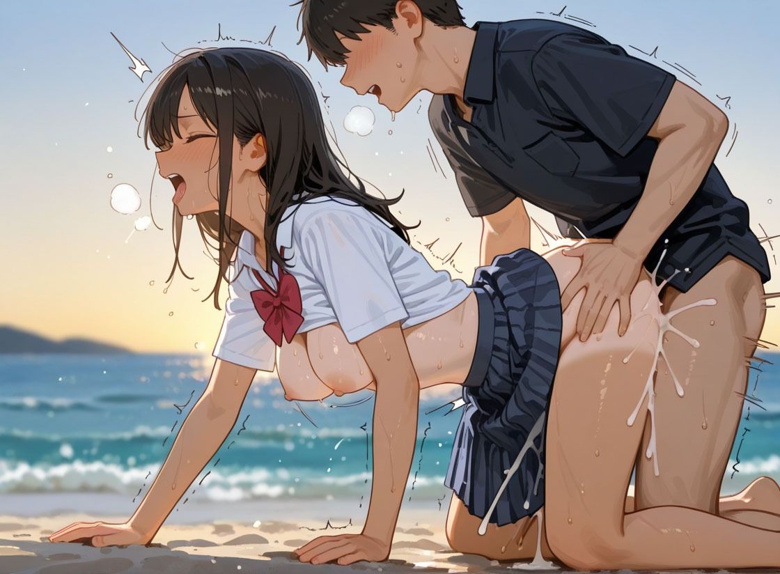 浜辺と褐色娘 サンプル画像3