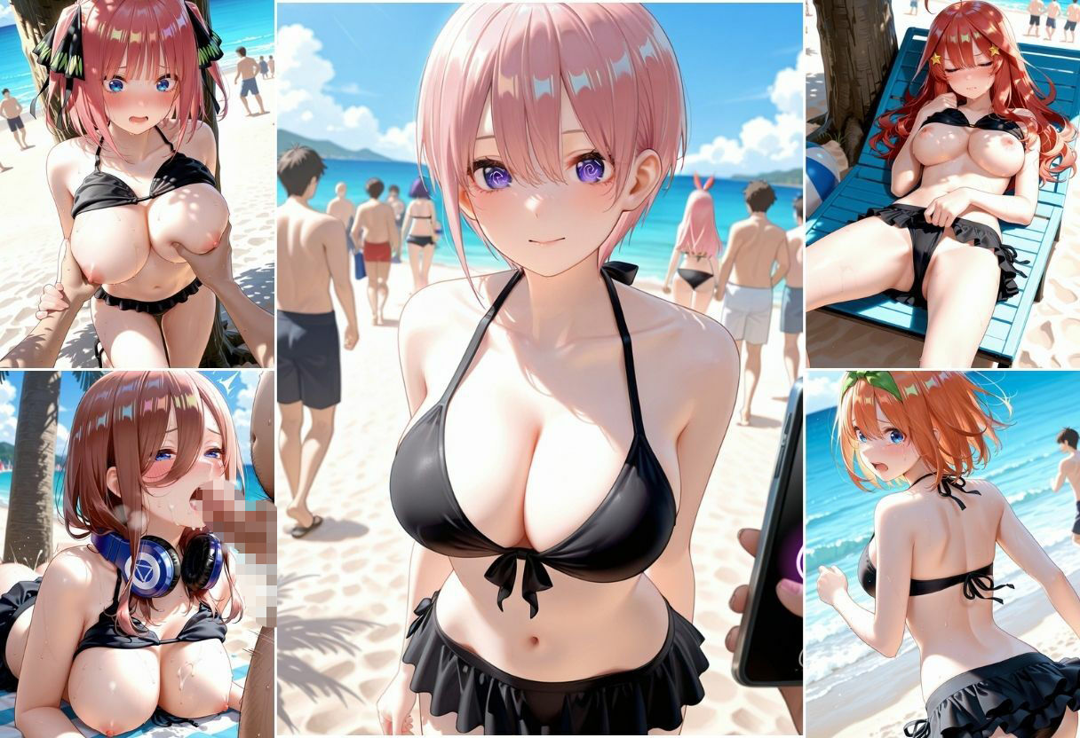 海辺で催●S〇X  8キャラ  500枚 サンプル画像3