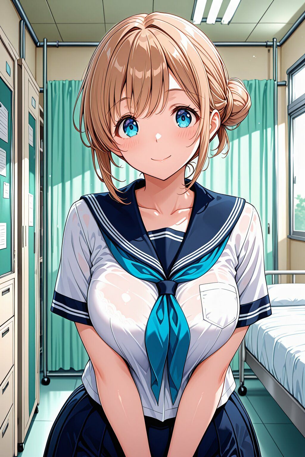 淫乱女子校生 後輩ちゃん校内どこでもいいなり中出しSEX サンプル画像1