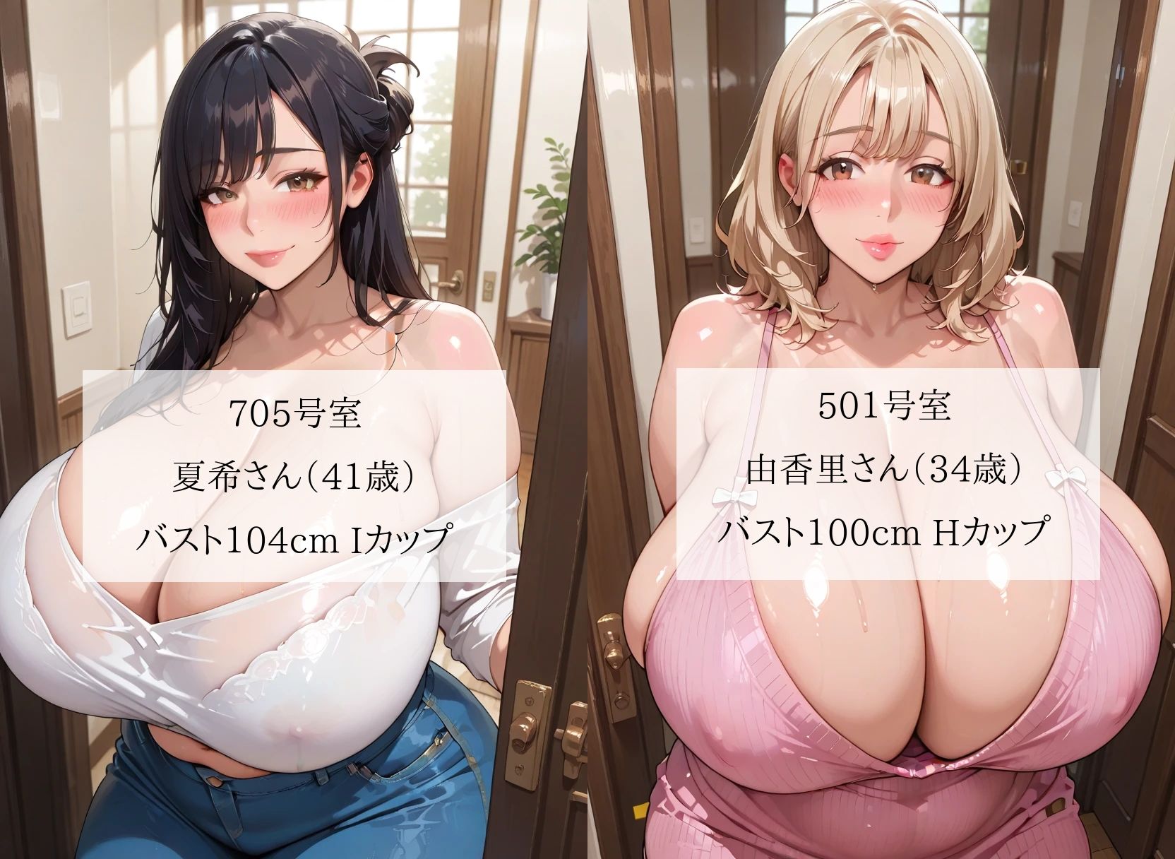 淫獄人妻マンション〜近所のデカ乳むっちり熟女たちに裏アカがバレて毎日搾精される性奴●になりました＜セリフ付CG集＞ サンプル画像1