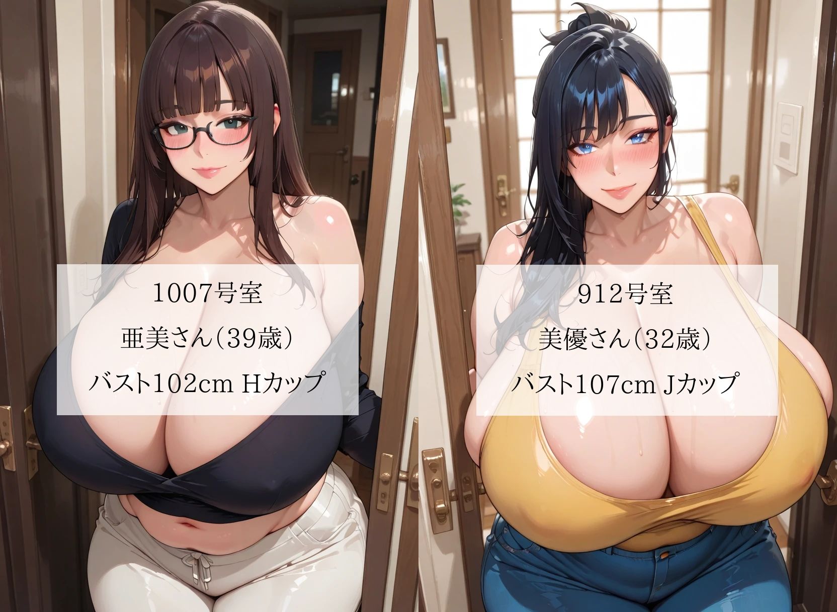 淫獄人妻マンション〜近所のデカ乳むっちり熟女たちに裏アカがバレて毎日搾精される性奴●になりました＜セリフ付CG集＞ サンプル画像2