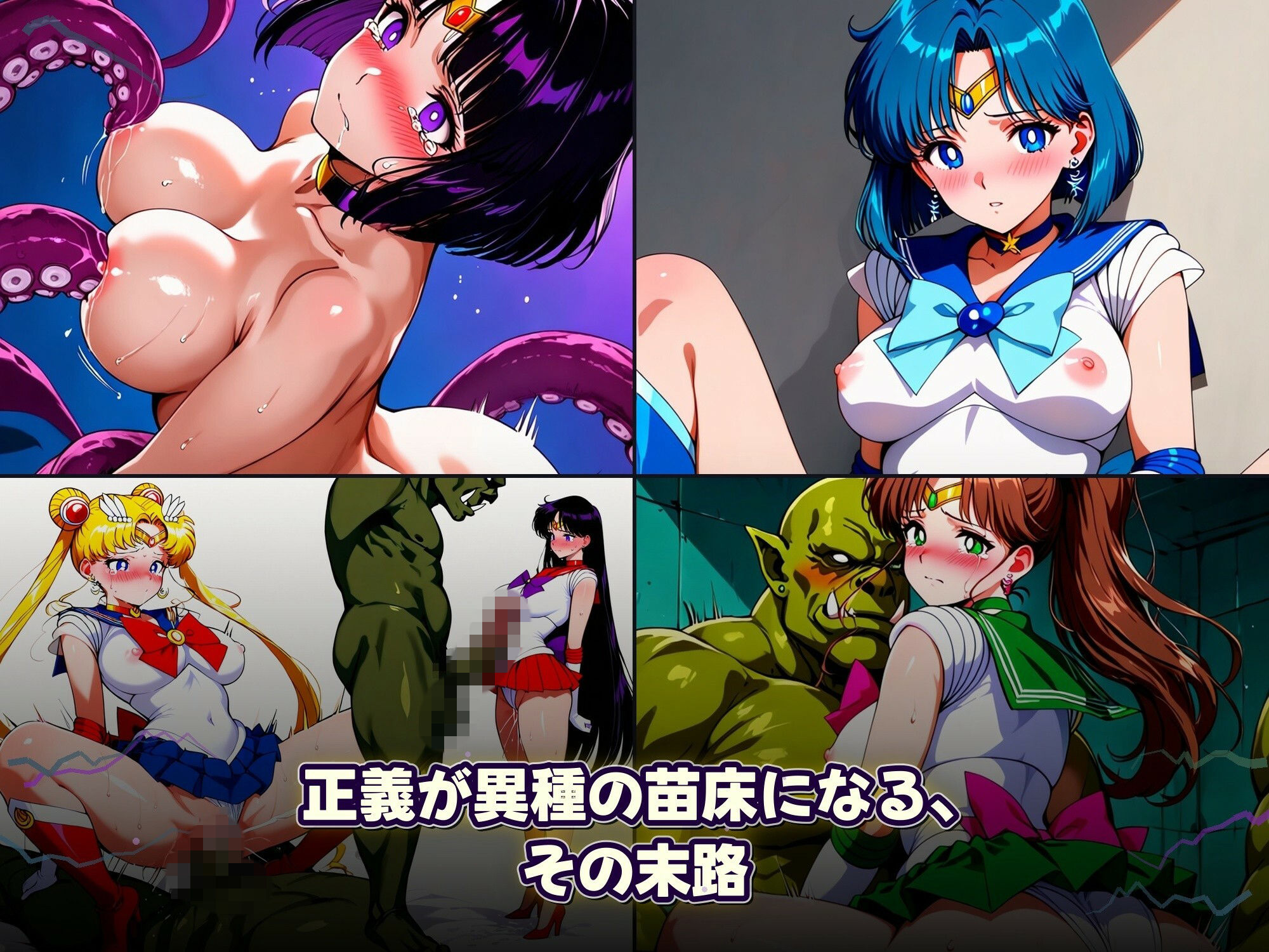 淫獣の巣窟 〜セーラーヒロインたちの聖戦〜  人間以下のオスに孕まされる9人の戦士 サンプル画像4