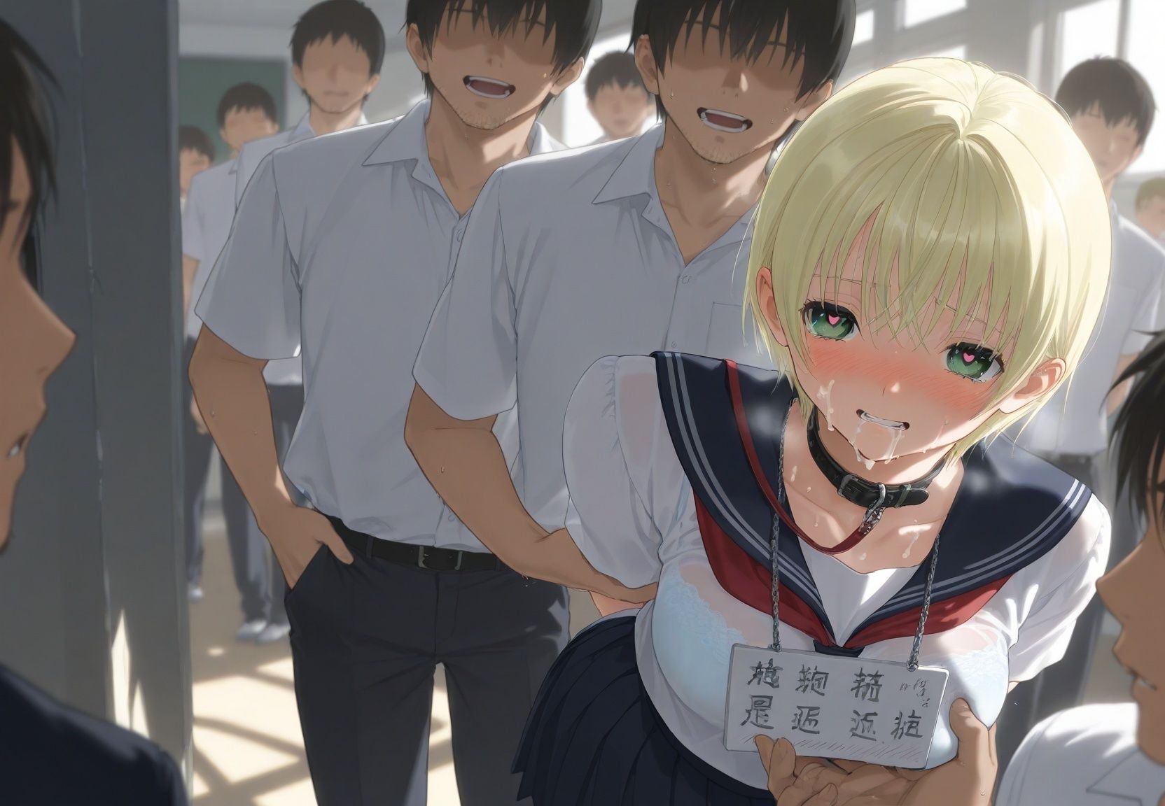 清楚JK彼女が文化祭で「全員の精液受けます」って公衆便器化www い〇ご100％ サンプル画像2