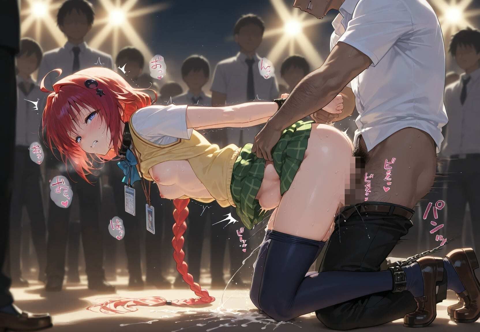清楚JK彼女が文化祭で「全員の精液受けます」って公衆便器化www T〇LOVEる サンプル画像4