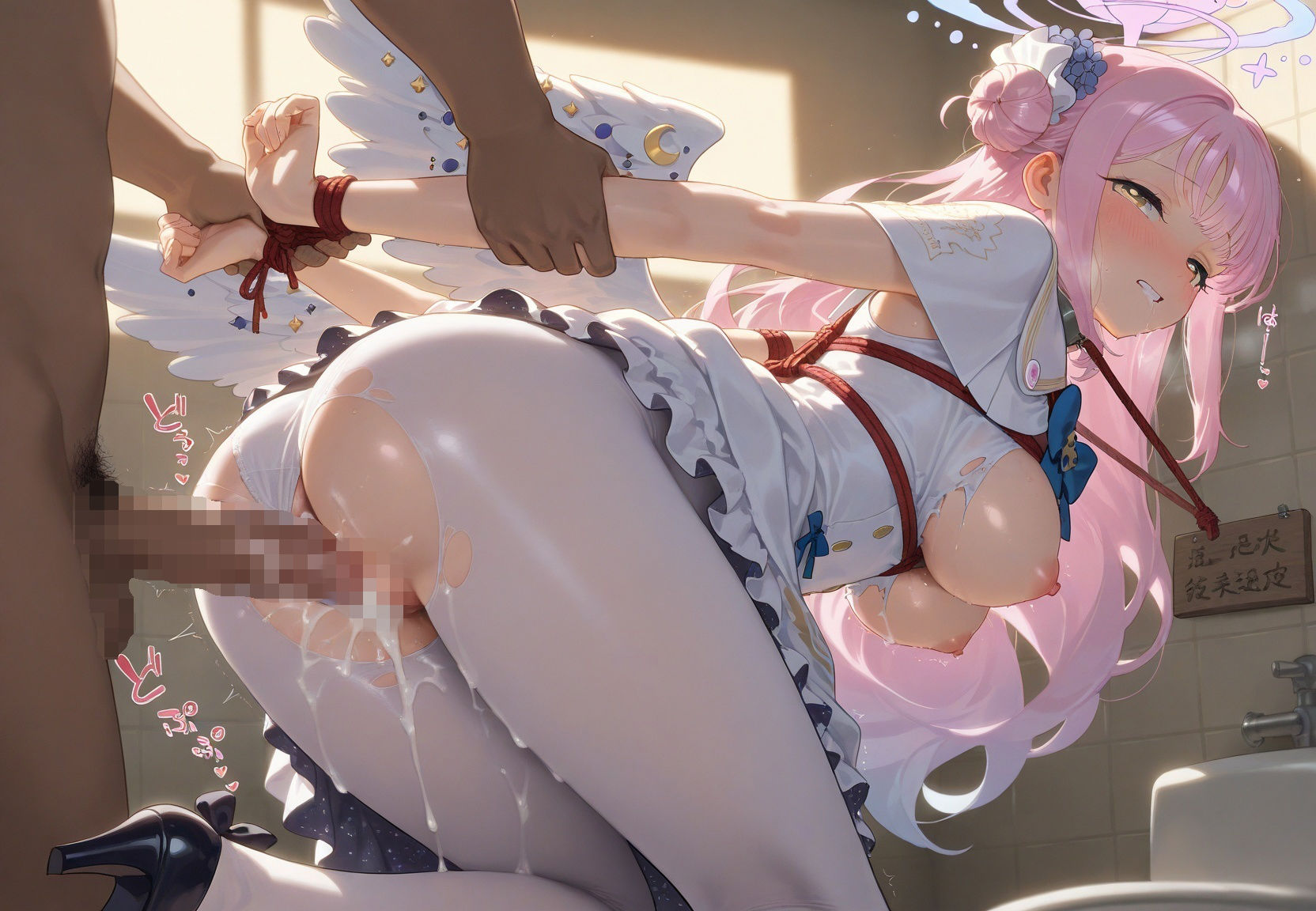 清楚JK彼女が文化祭で「全員の精液受けます」って公衆便器化www ブ〇ーアーカイブ02 サンプル画像7