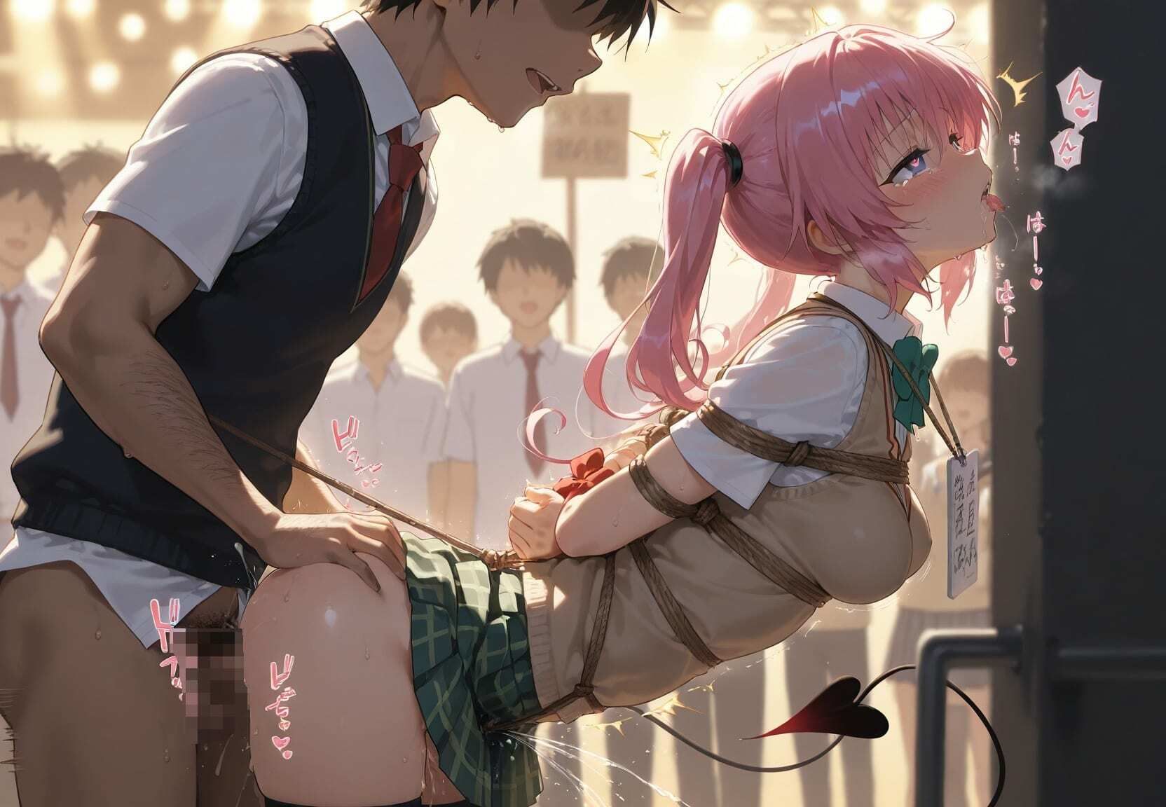 清楚JK彼女が文化祭で「全員の精液受けます」って公衆便器化www T〇LOVEる サンプル画像7