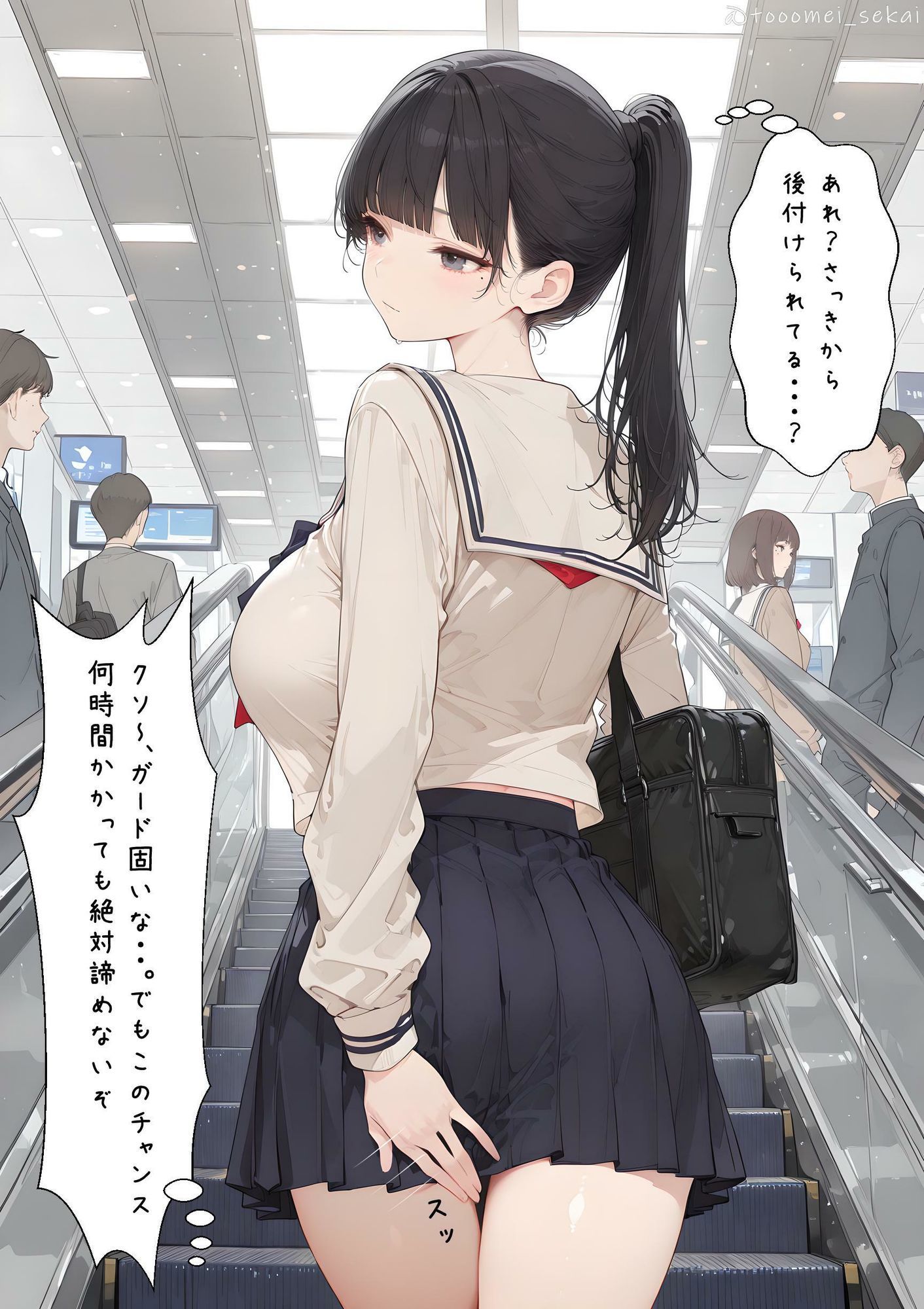 清楚系なのにKカップおっぱいの爆乳JKのイラスト集 サンプル画像2