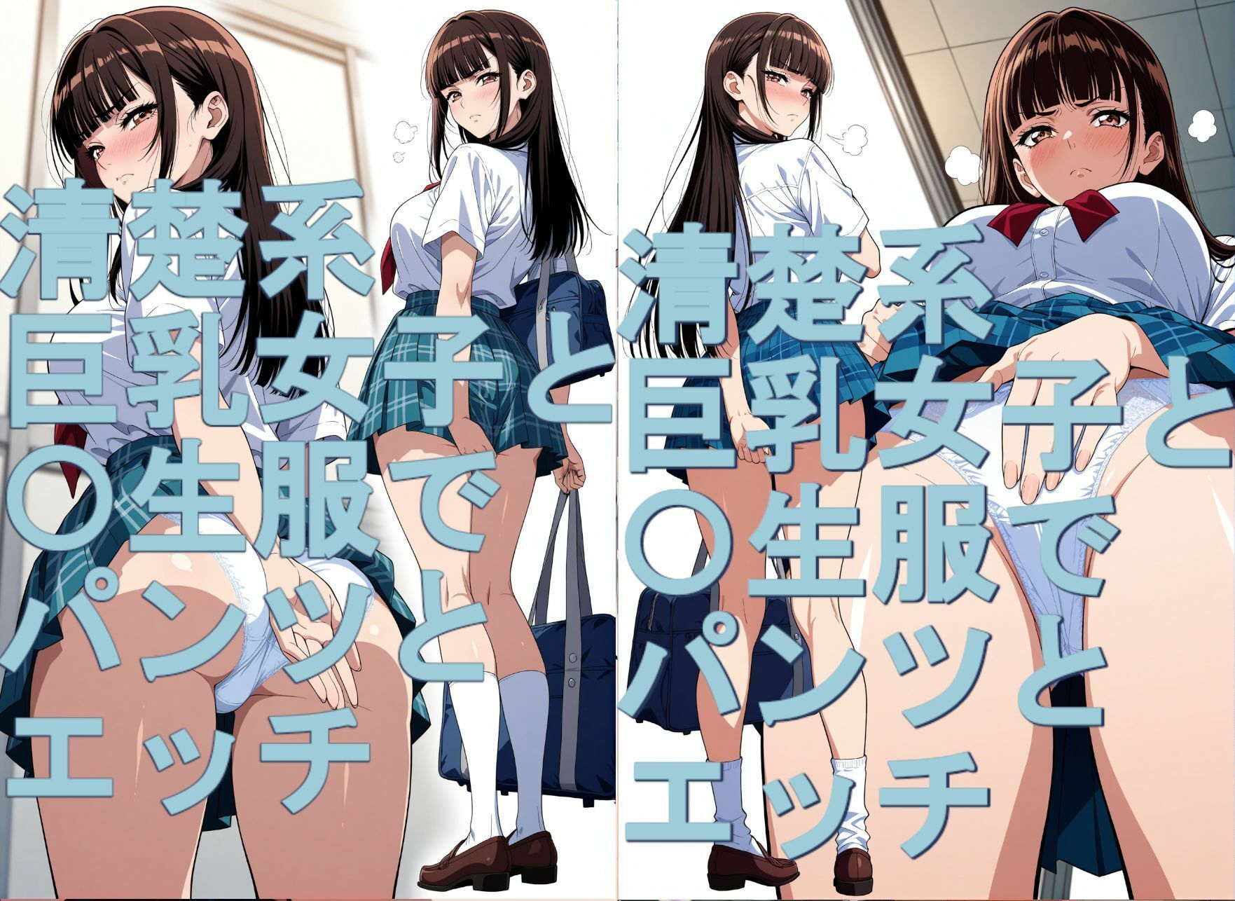清楚系巨乳J〇と〇生服でパンツとエッチ サンプル画像10