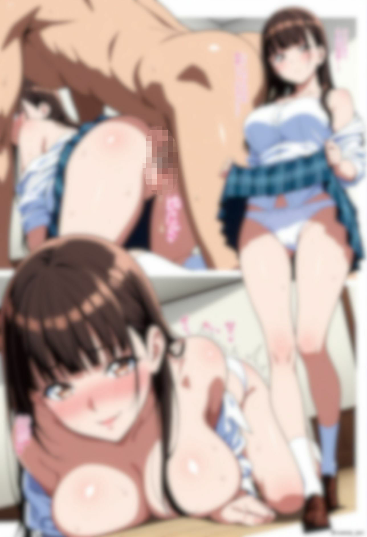 清楚系巨乳J〇と〇生服でパンツとエッチ サンプル画像1