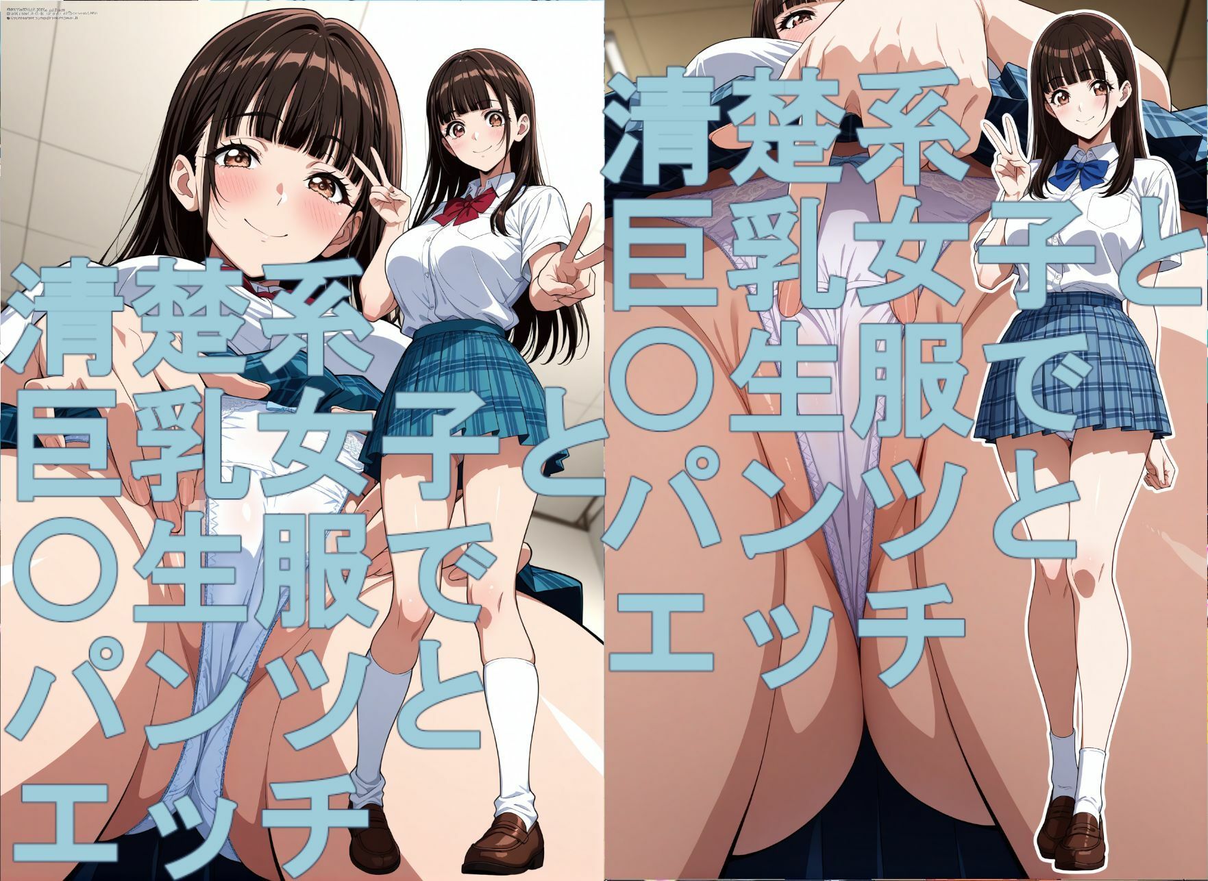 清楚系巨乳J〇と〇生服でパンツとエッチ サンプル画像9