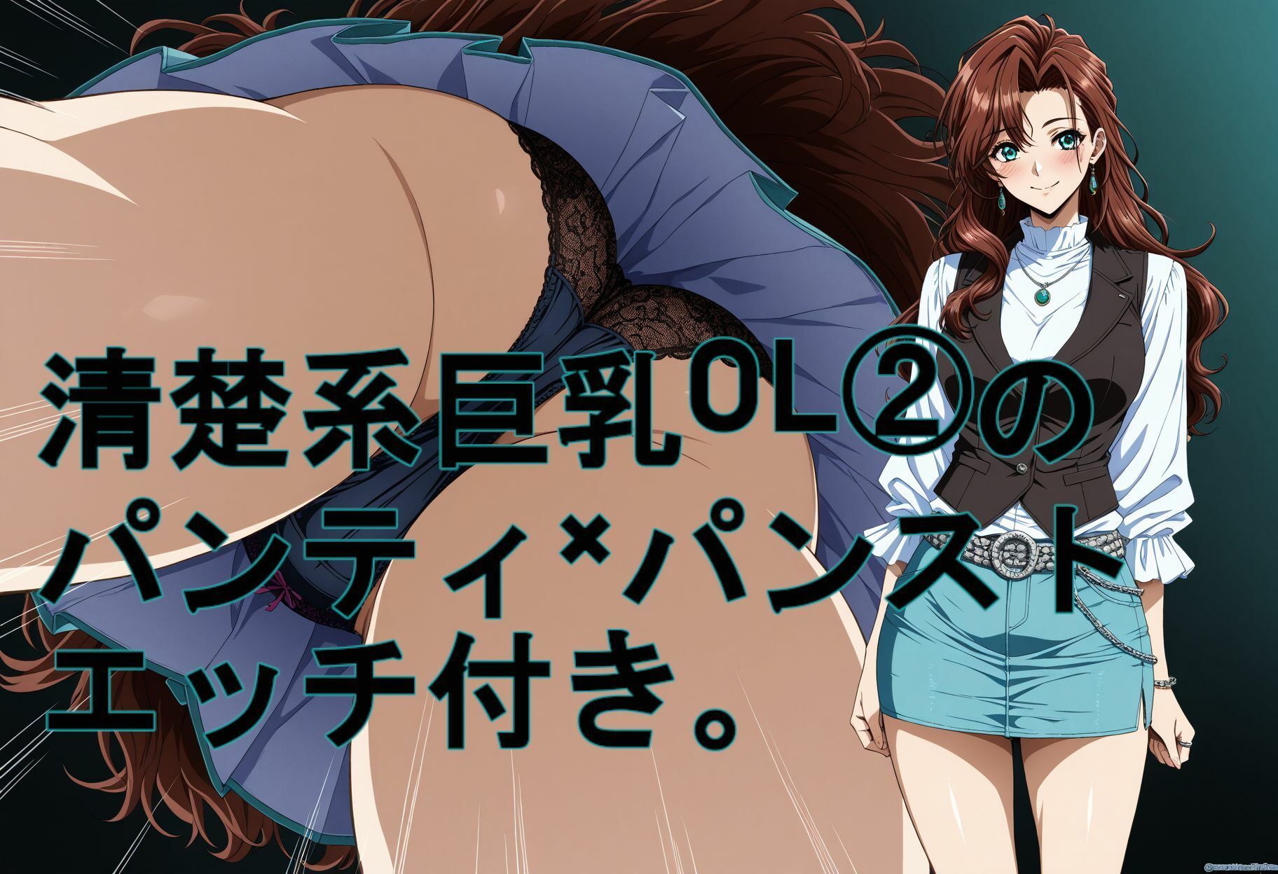 清楚系巨乳OL 2のパンティ×パンスト。エッチ付き。 サンプル画像1