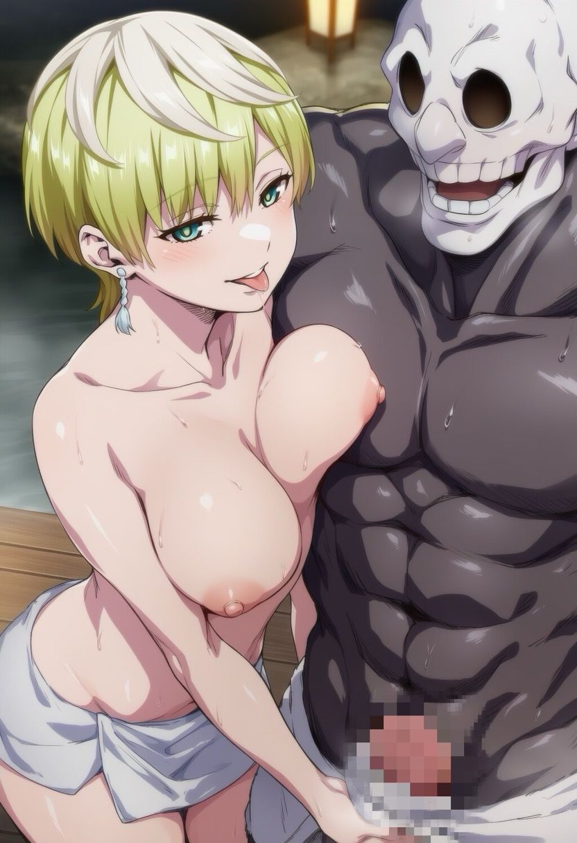 温泉で醜鬼とガチンコ勝負 サンプル画像4