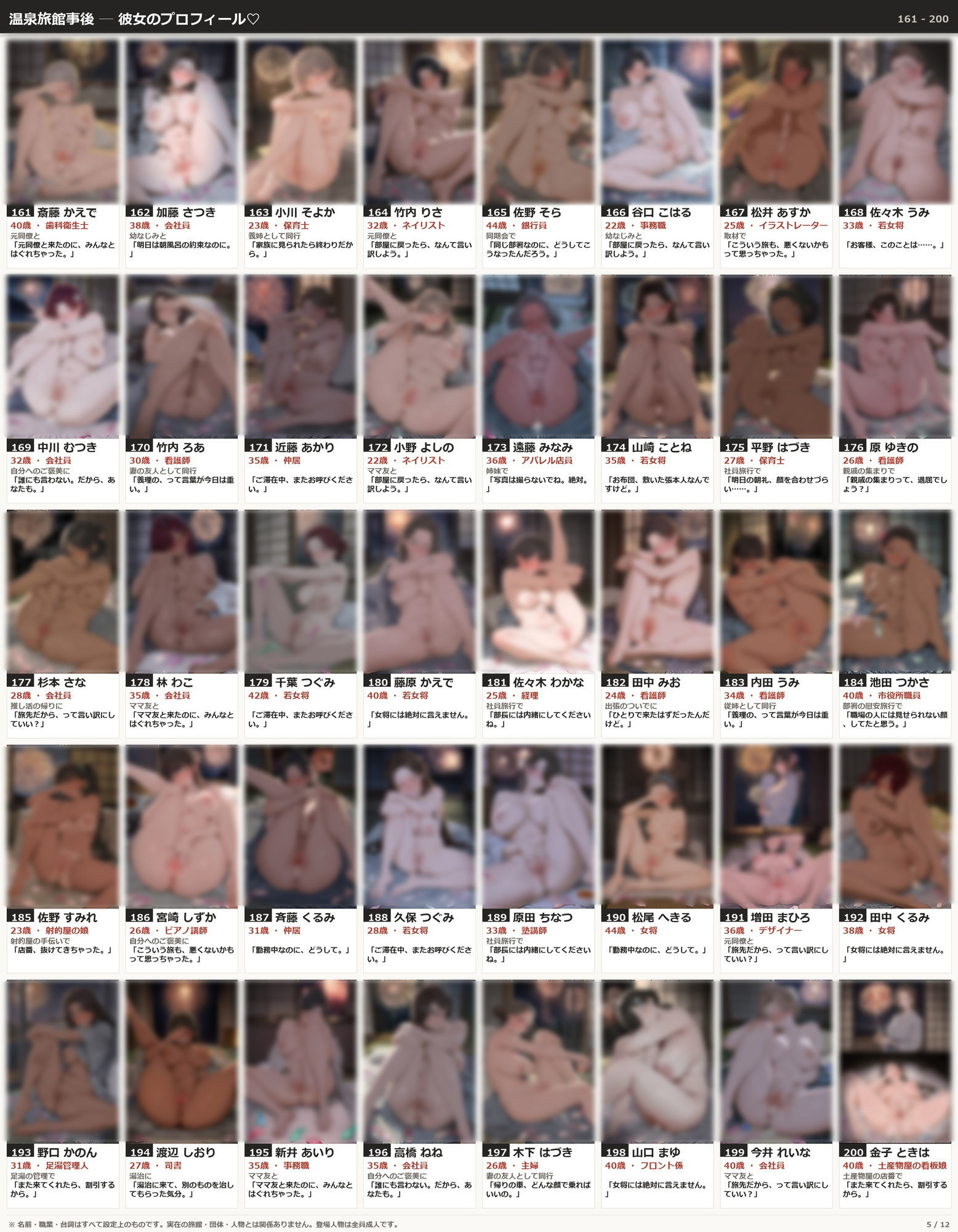温泉旅館事後480人 〜女子旅もOLも仲居さんも、全47職種〜 サンプル画像1