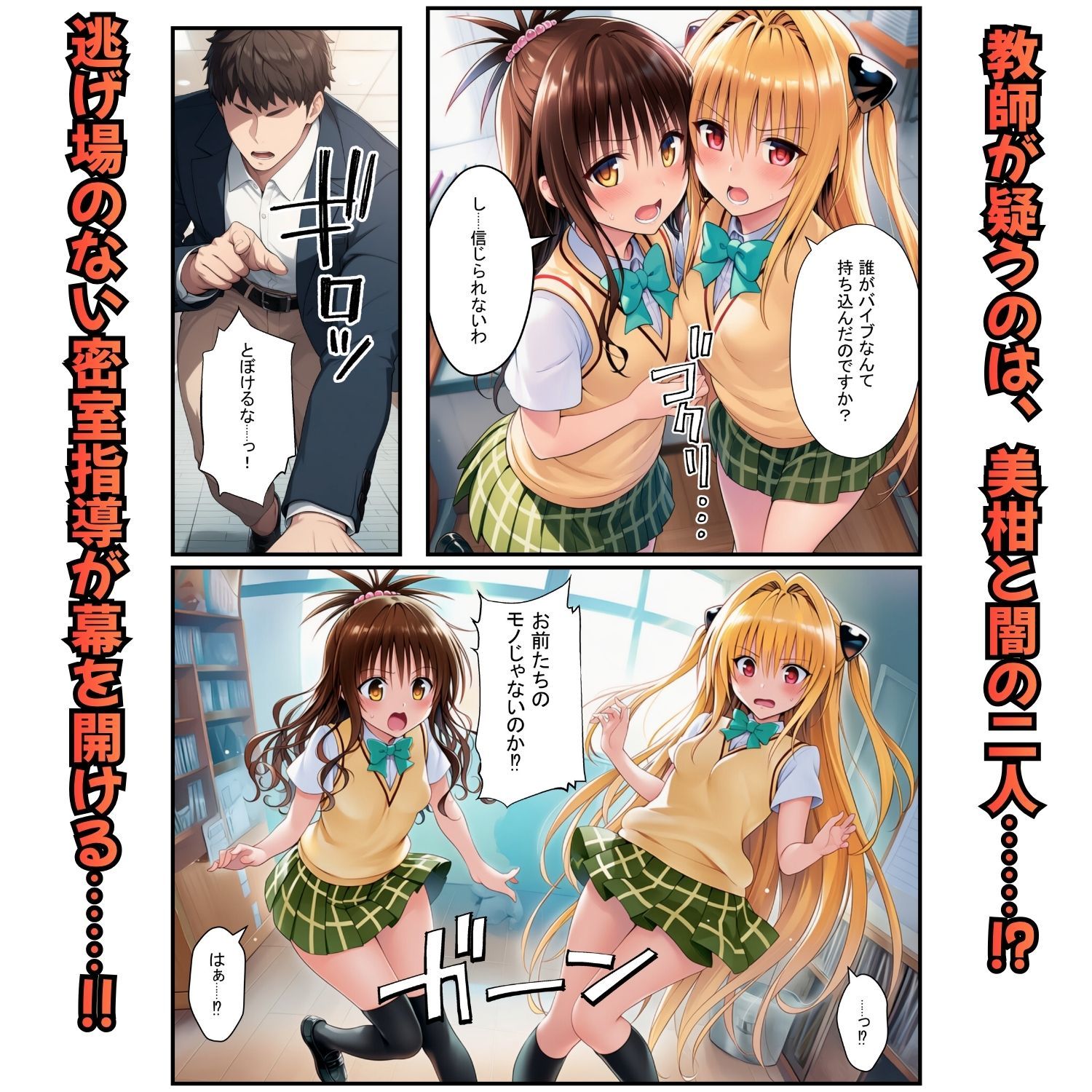 濃厚中出し姉妹丼！とらぶるヒロイン密室指導【リコ・美柑・ヤミ編】 サンプル画像3
