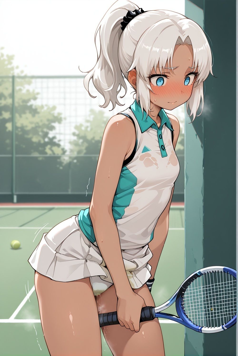 濡れゆくテニスコート サンプル画像1
