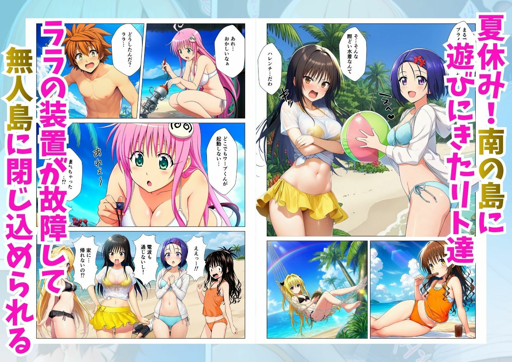 無人島でとらぶるハーレム！リトとヒロイン達のハレンチなサバイバル生活 サンプル画像1