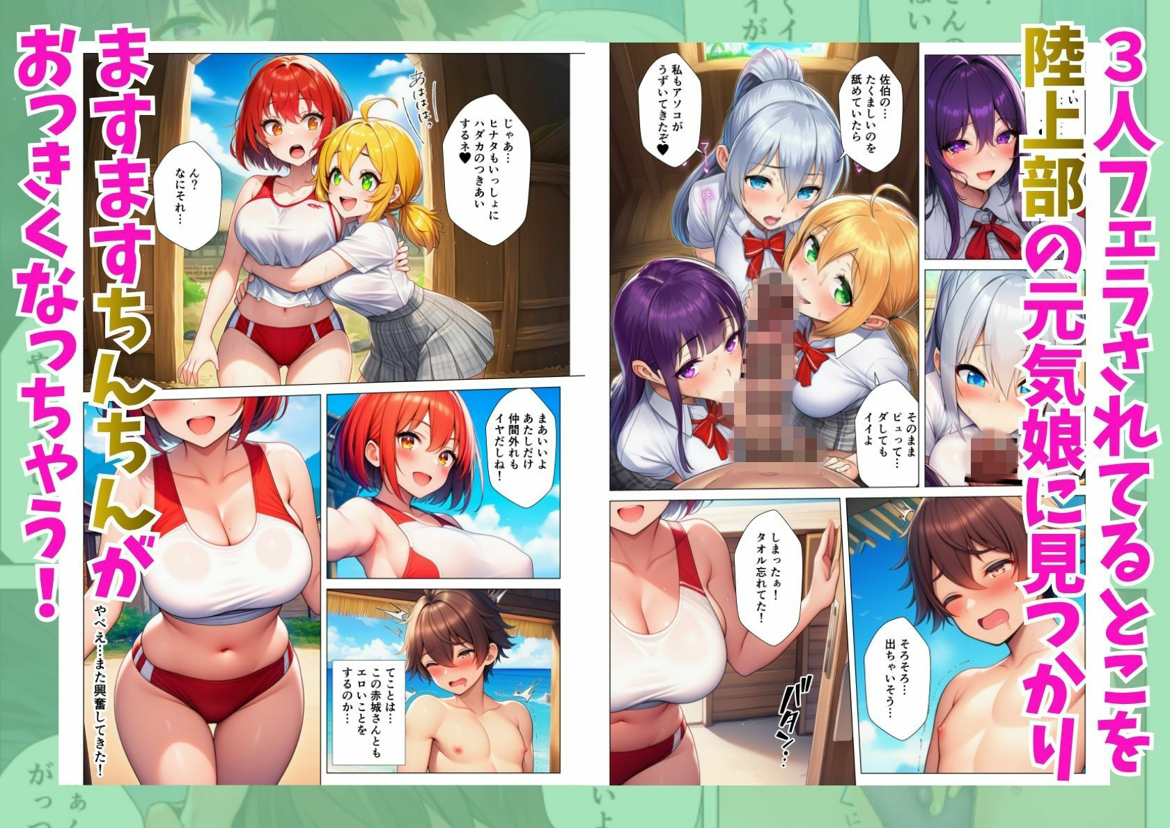 無人島でハーレム性活！クラスの一軍女子たちとエッチな乱交サバイバル サンプル画像7