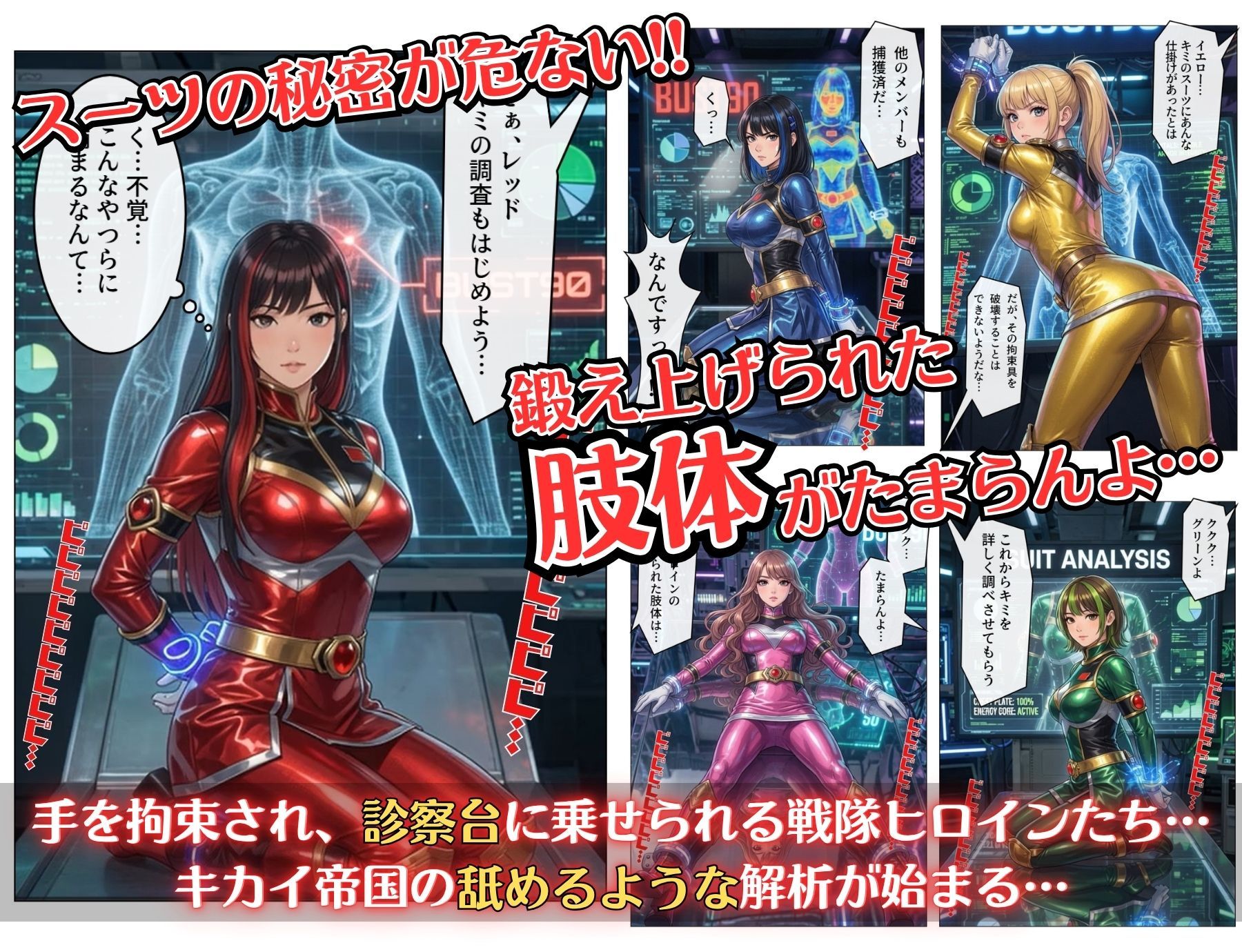 煌戦隊キラリンジャーIN美肢体研究室・極太の侵入ミッション〜敵アジトで拘束された戦隊ヒロインは戦闘員が極太過ぎて大ピンチ？/戦隊ロスのアナタに贈る『大人の為の戦隊』シリーズ〜 サンプル画像2