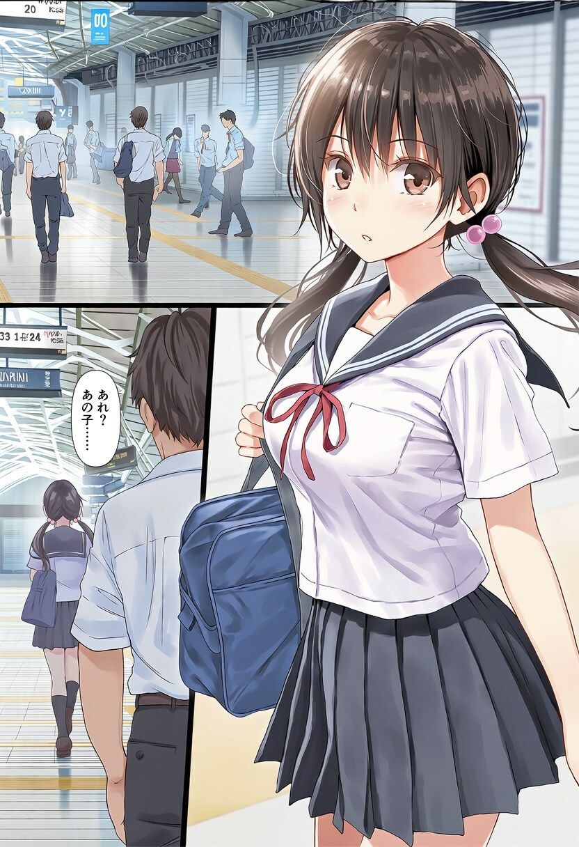 爆乳おさげちゃんの学園性活〜地獄の通学電車編〜 サンプル画像1