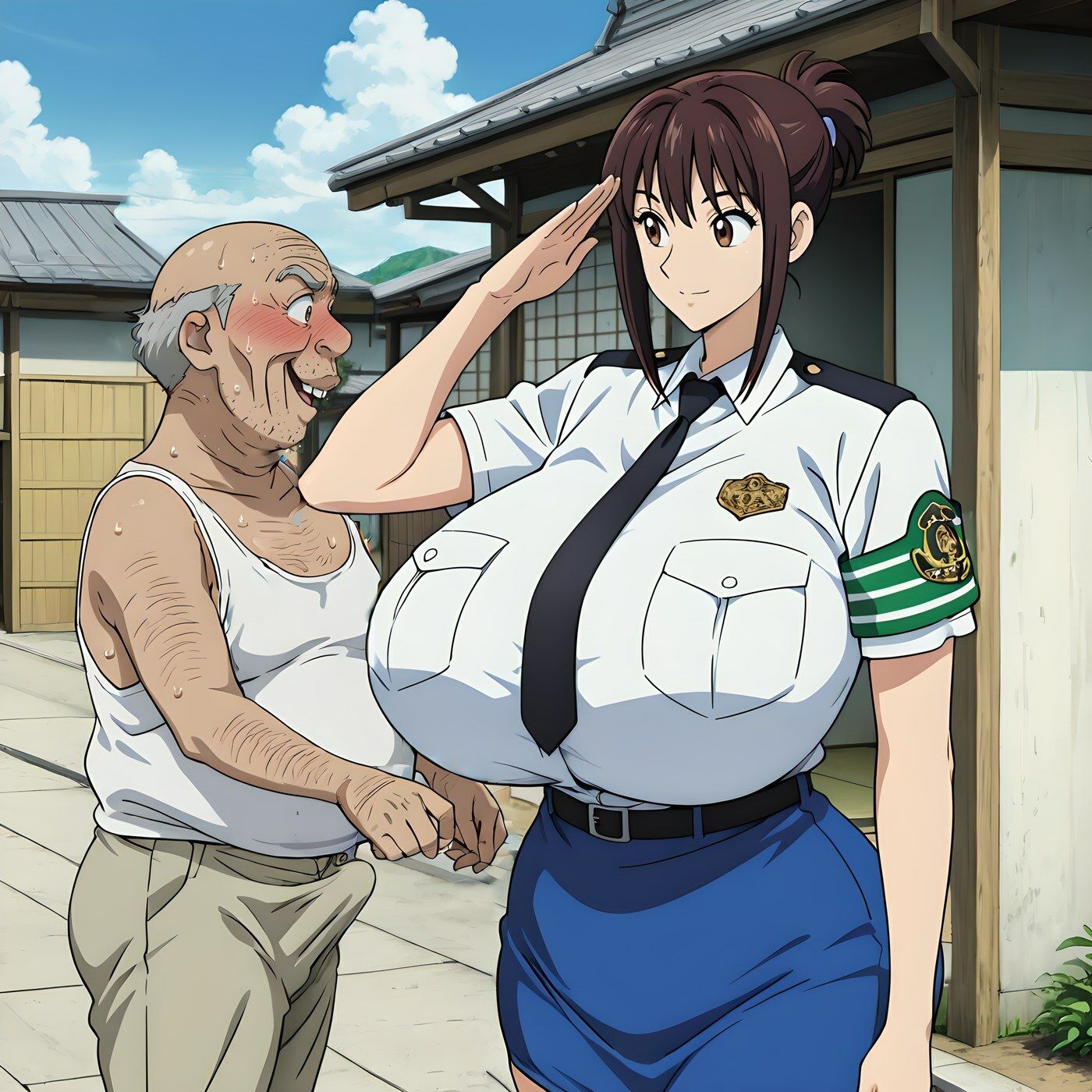 爆乳ま◯い知り合いの老人とピンサロや家で盛り上がる話 サンプル画像1