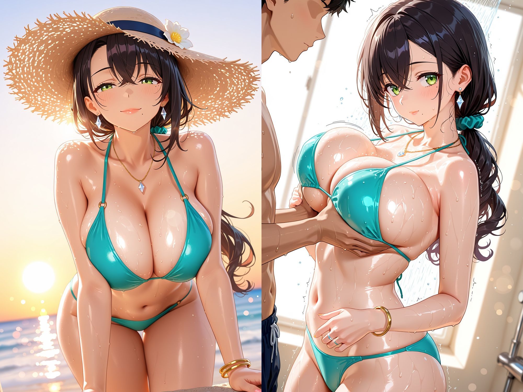 爆乳人妻は海で逝く サンプル画像3