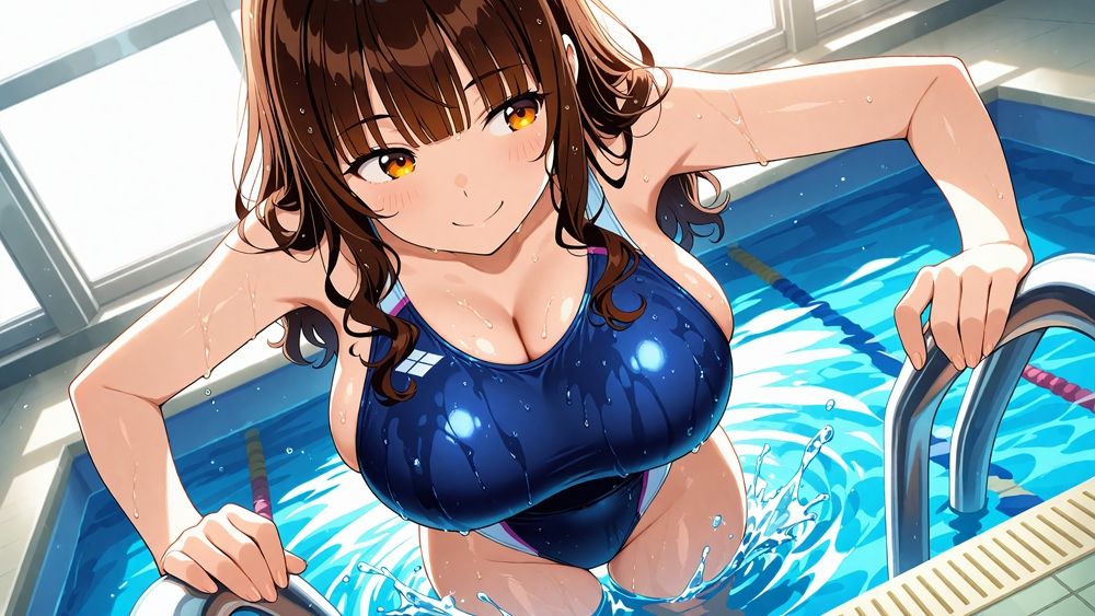 爆乳紫髪茶髪スイマーが顧問と秘密の孕ませ特訓【4K】【400枚収録】 サンプル画像3