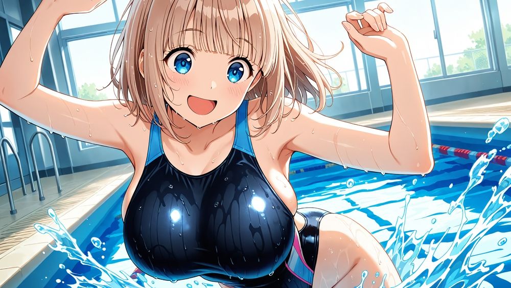 爆乳茶赤水泳美女がコーチと秘密契約で淫らな個人レッスン【4K】 サンプル画像2