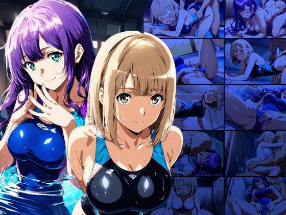 爆乳茶髪紫髪水泳美少女が熱血教師と水着姿孕ませ交尾【4K】 サンプル画像1