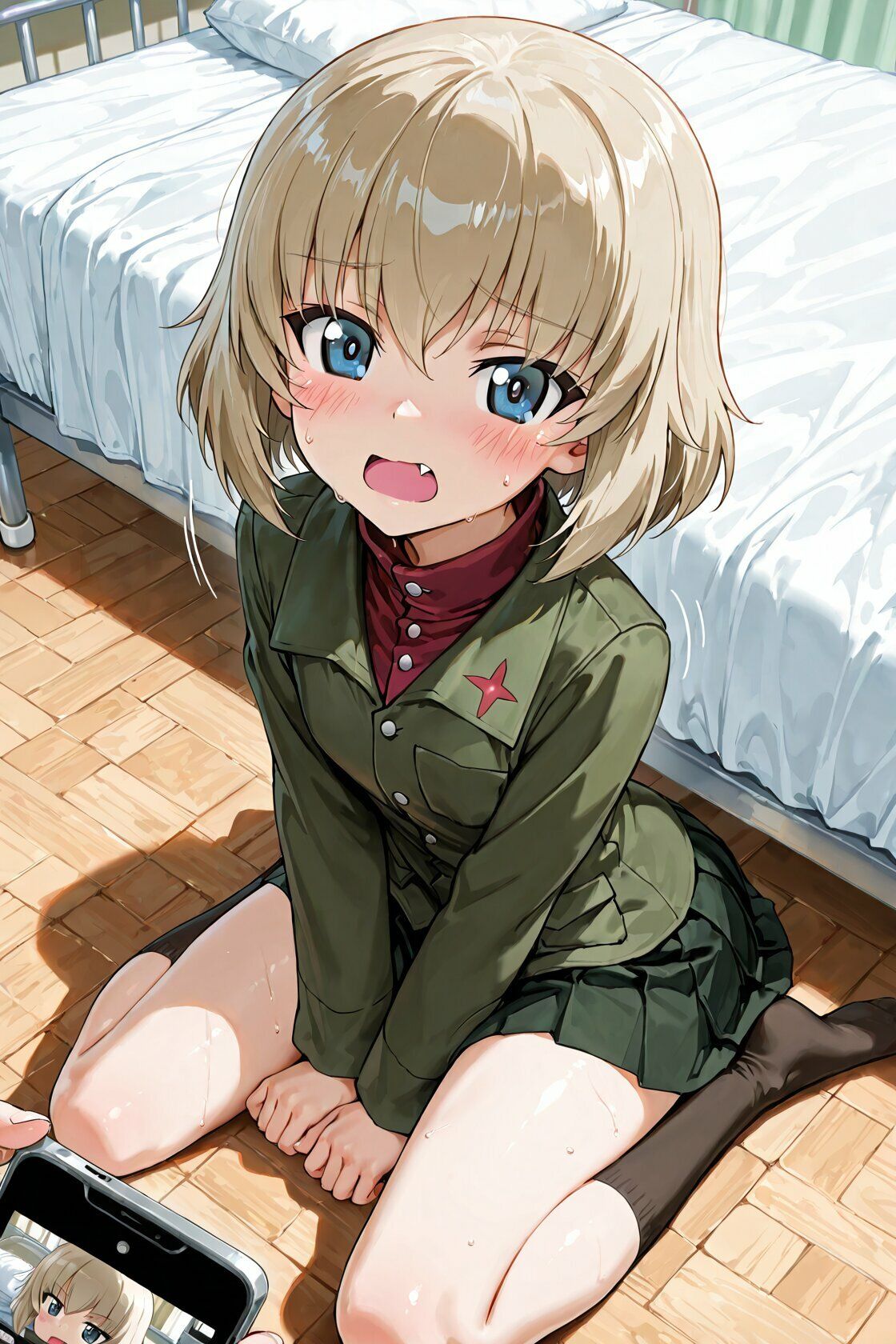 特殊な催●アプリを使って エッチモードになった戦車女子たち サンプル画像3
