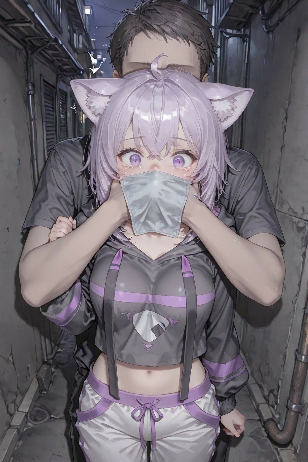 猫又お〇ゆの路地裏拘束レ〇プ サンプル画像1