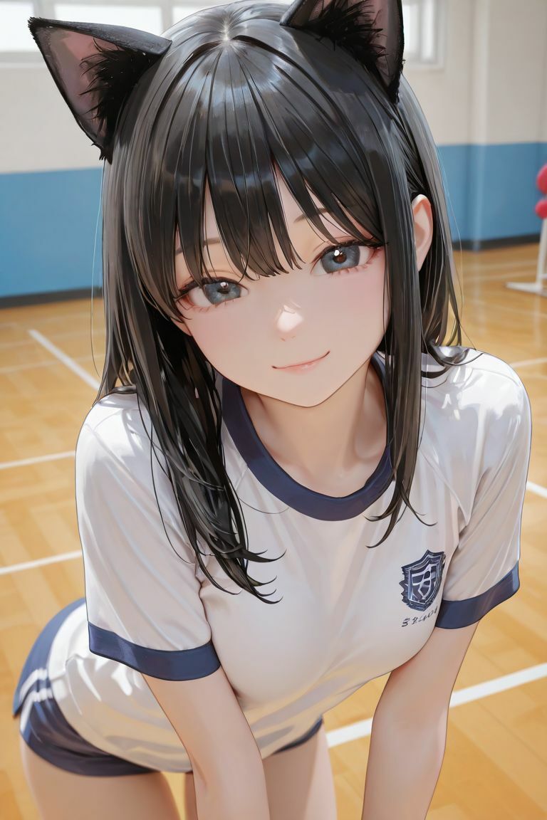 猫耳JKと体育館で サンプル画像1