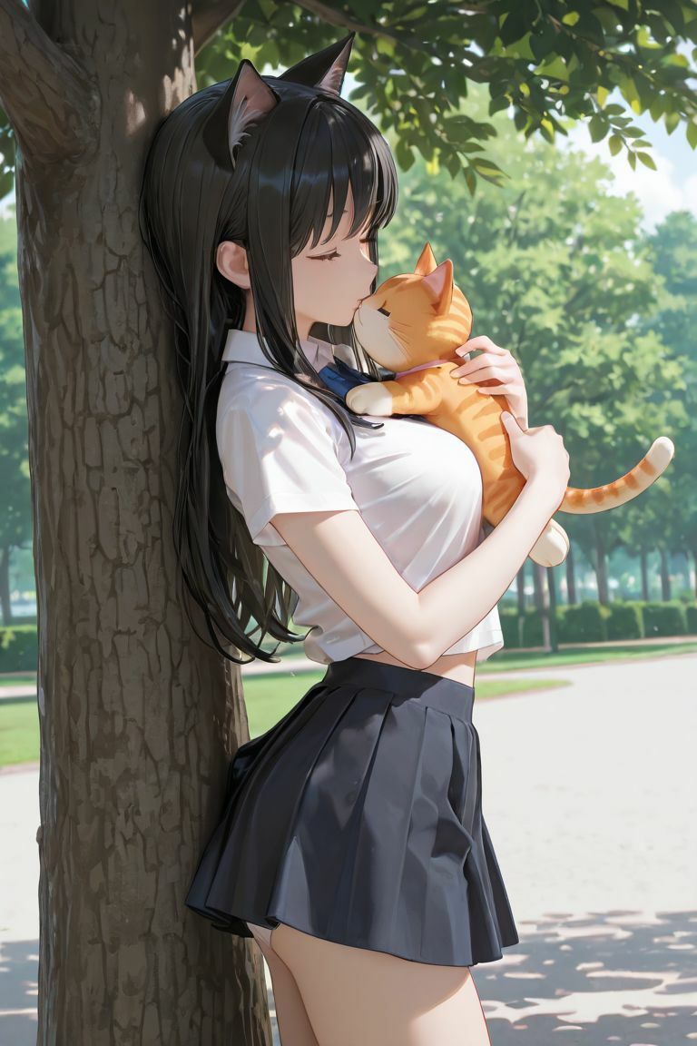 猫耳JKと木の下で サンプル画像2